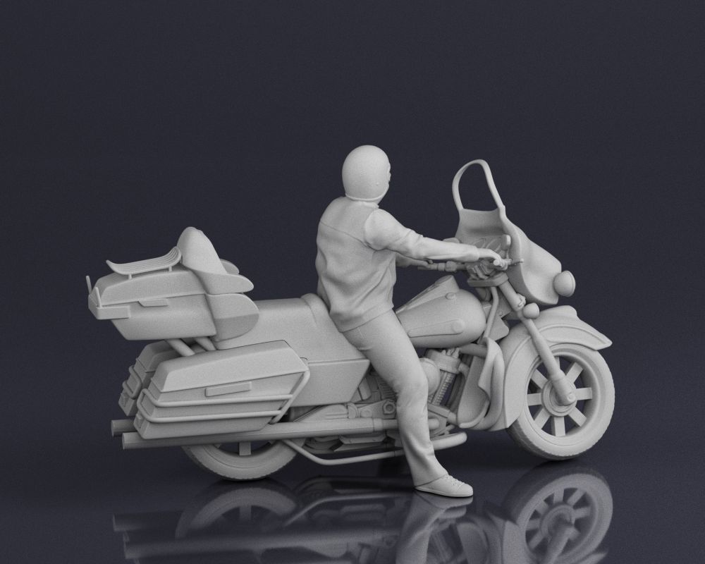 001546 Motorcyclist on a touring motorcycle 3D print model_8