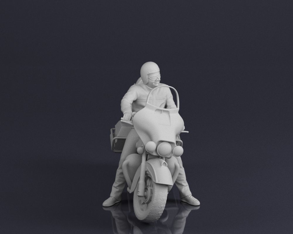 001546 Motorcyclist on a touring motorcycle 3D print model_4