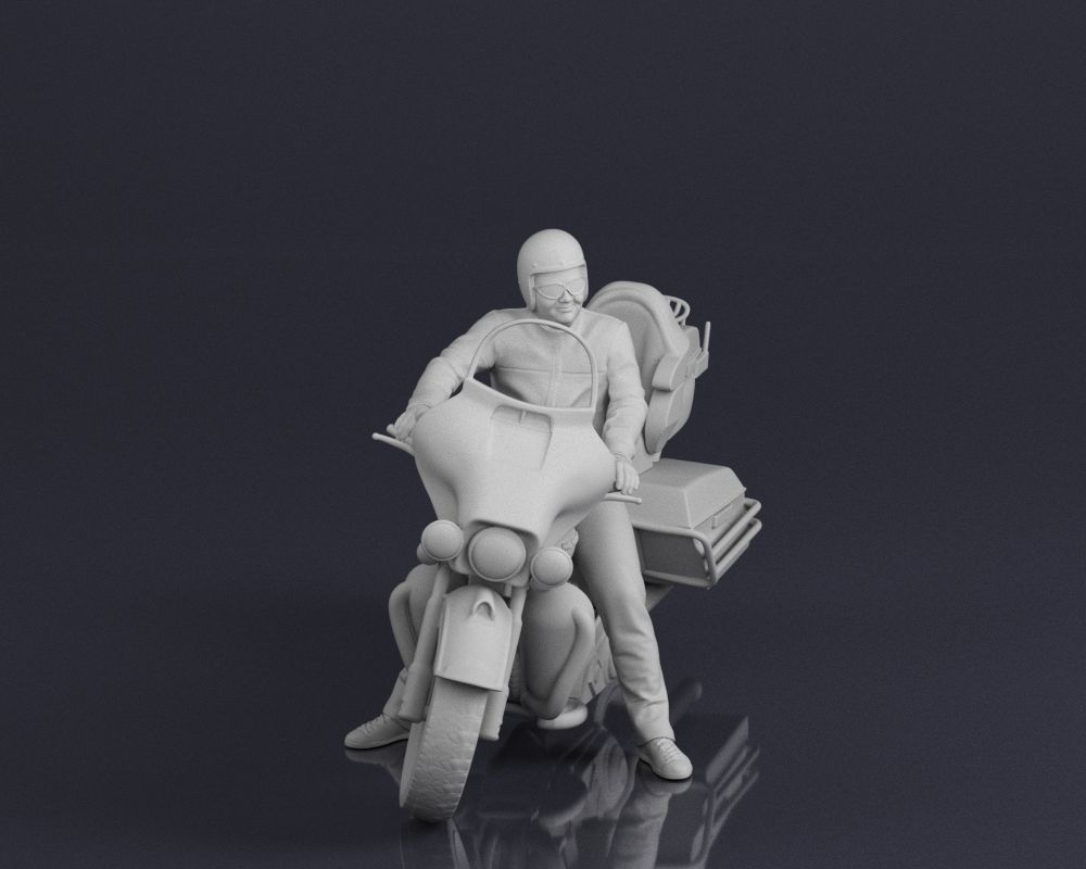 001546 Motorcyclist on a touring motorcycle 3D print model_3