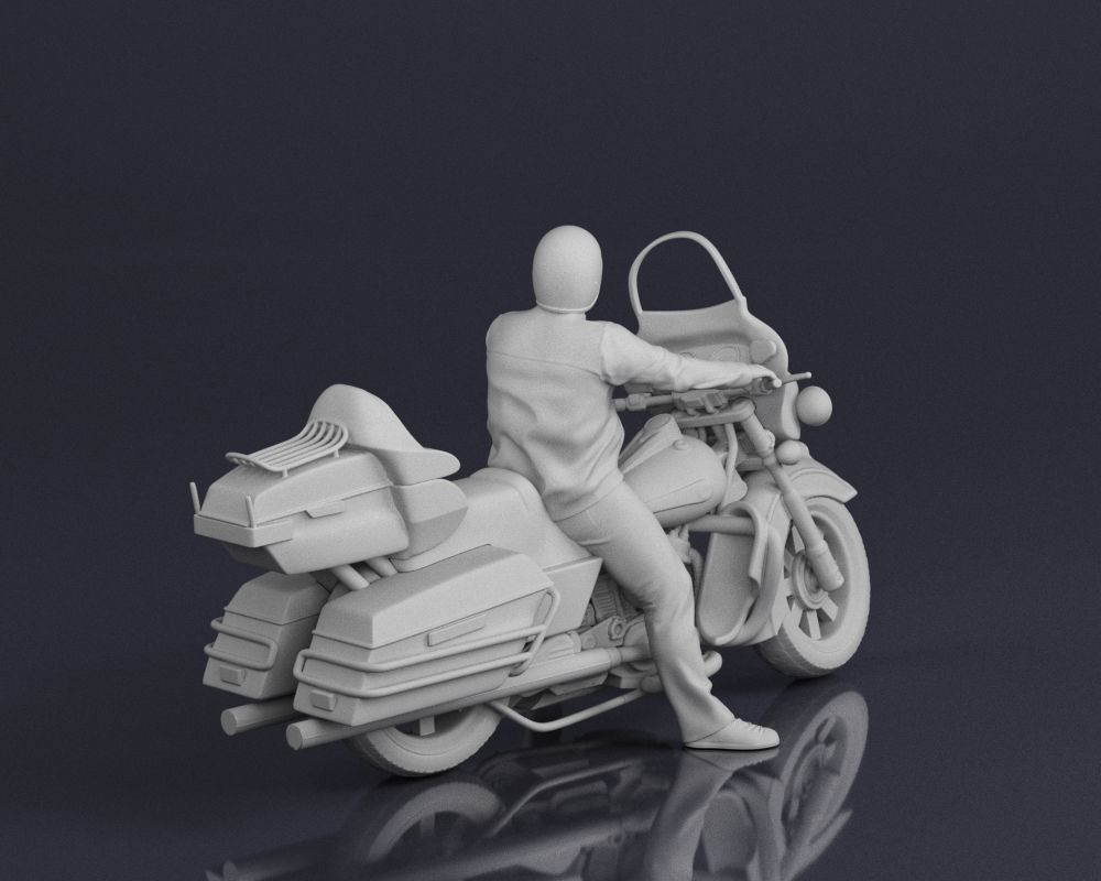 001546 Motorcyclist on a touring motorcycle 3D print model_9
