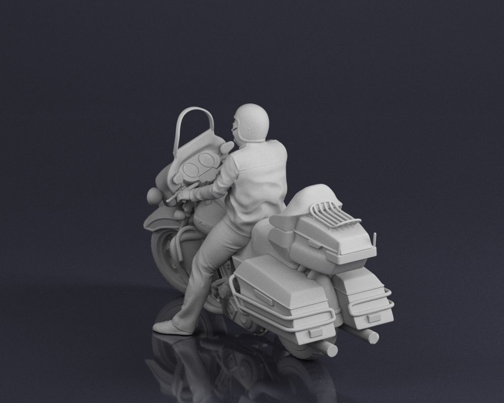 001546 Motorcyclist on a touring motorcycle 3D print model_12