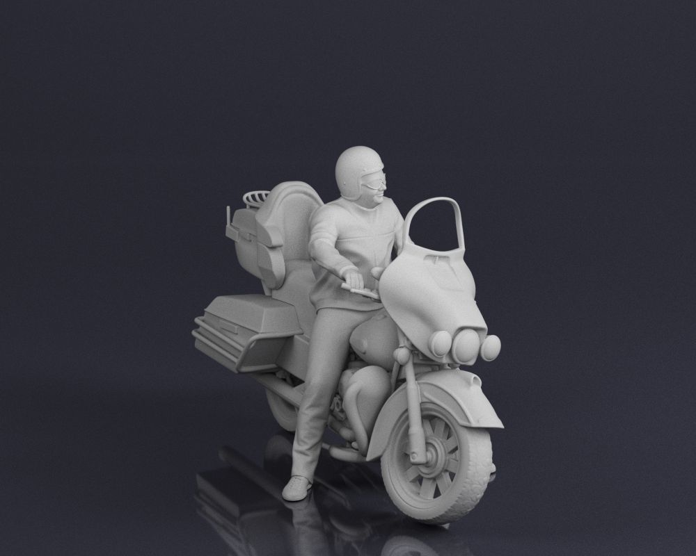 001546 Motorcyclist on a touring motorcycle 3D print model_5