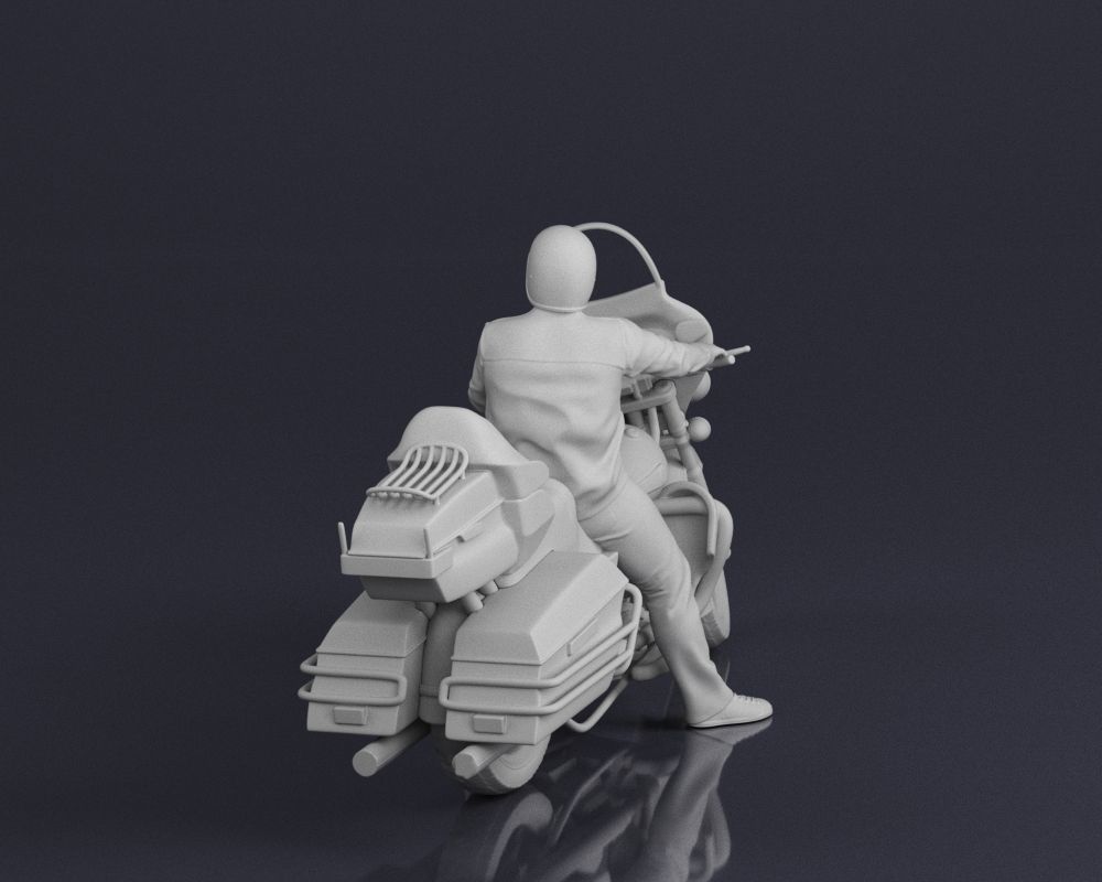 001546 Motorcyclist on a touring motorcycle 3D print model_10