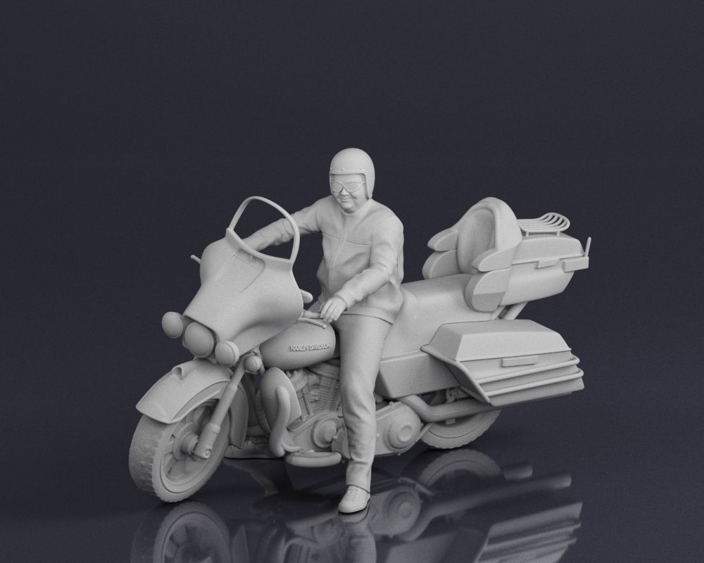 001546 Motorcyclist on a touring motorcycle 3D print model_17