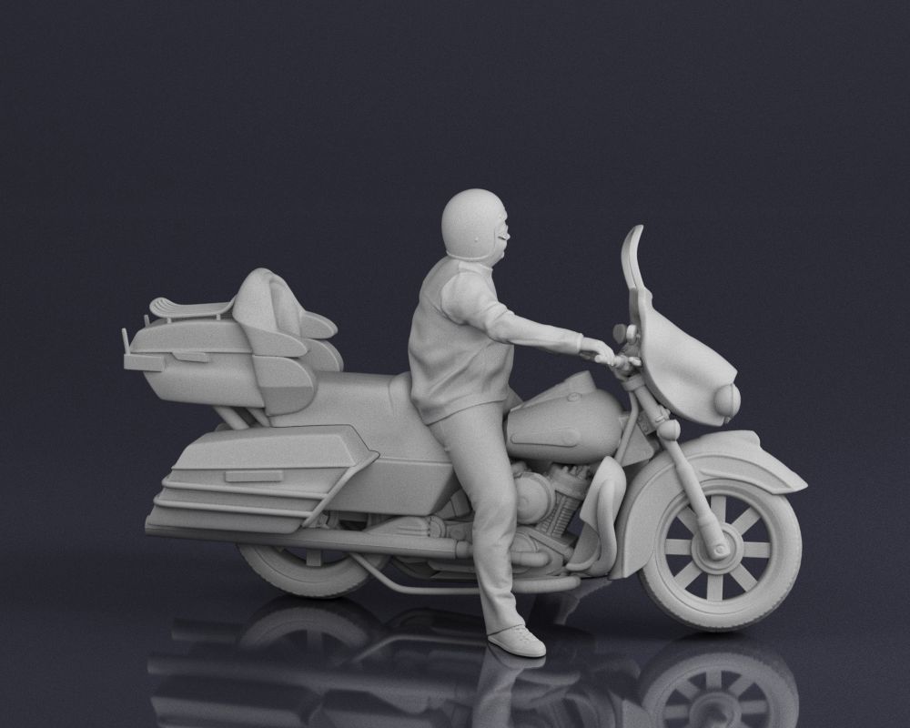 001546 Motorcyclist on a touring motorcycle 3D print model_7