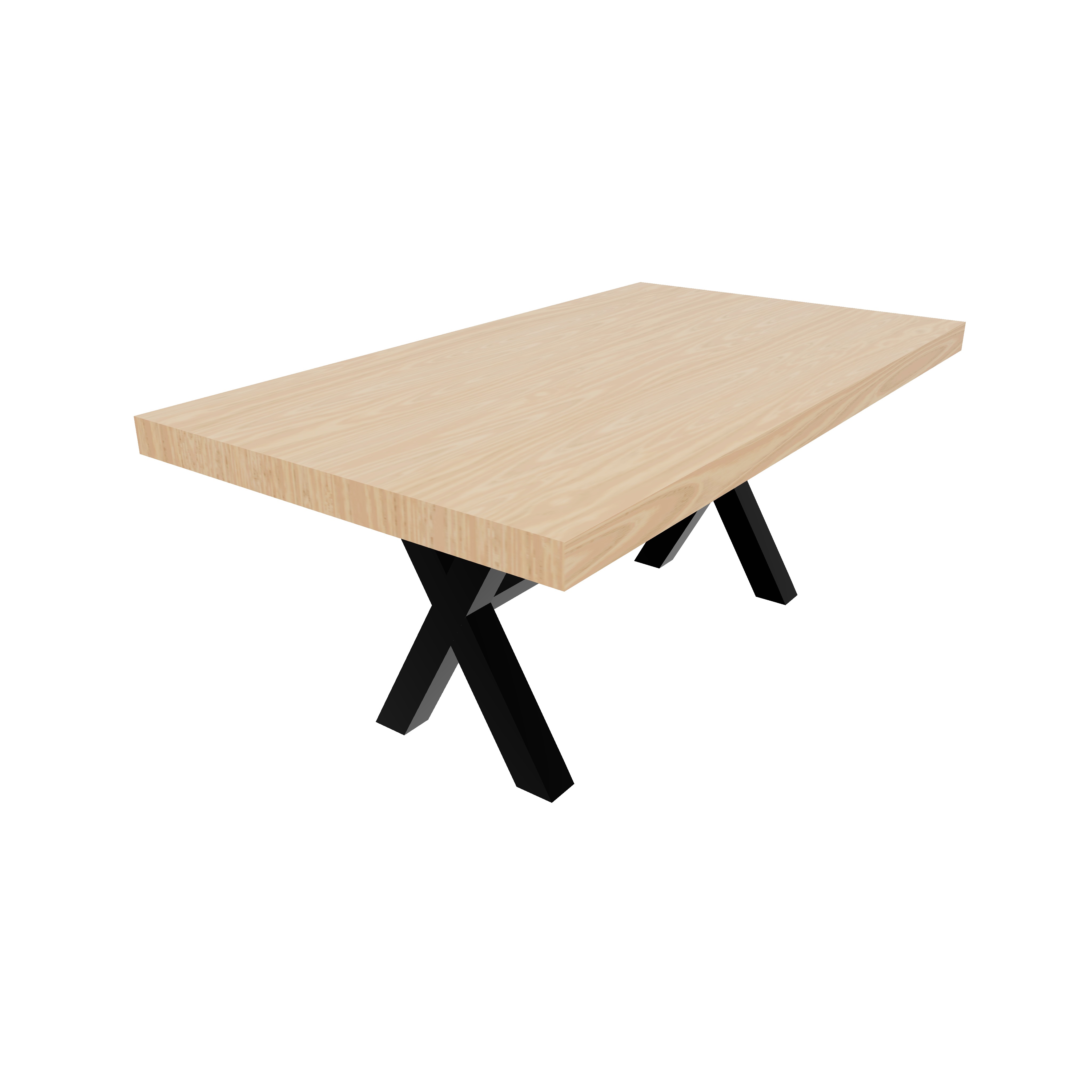 Loft Style Table and Bench 3D model_3