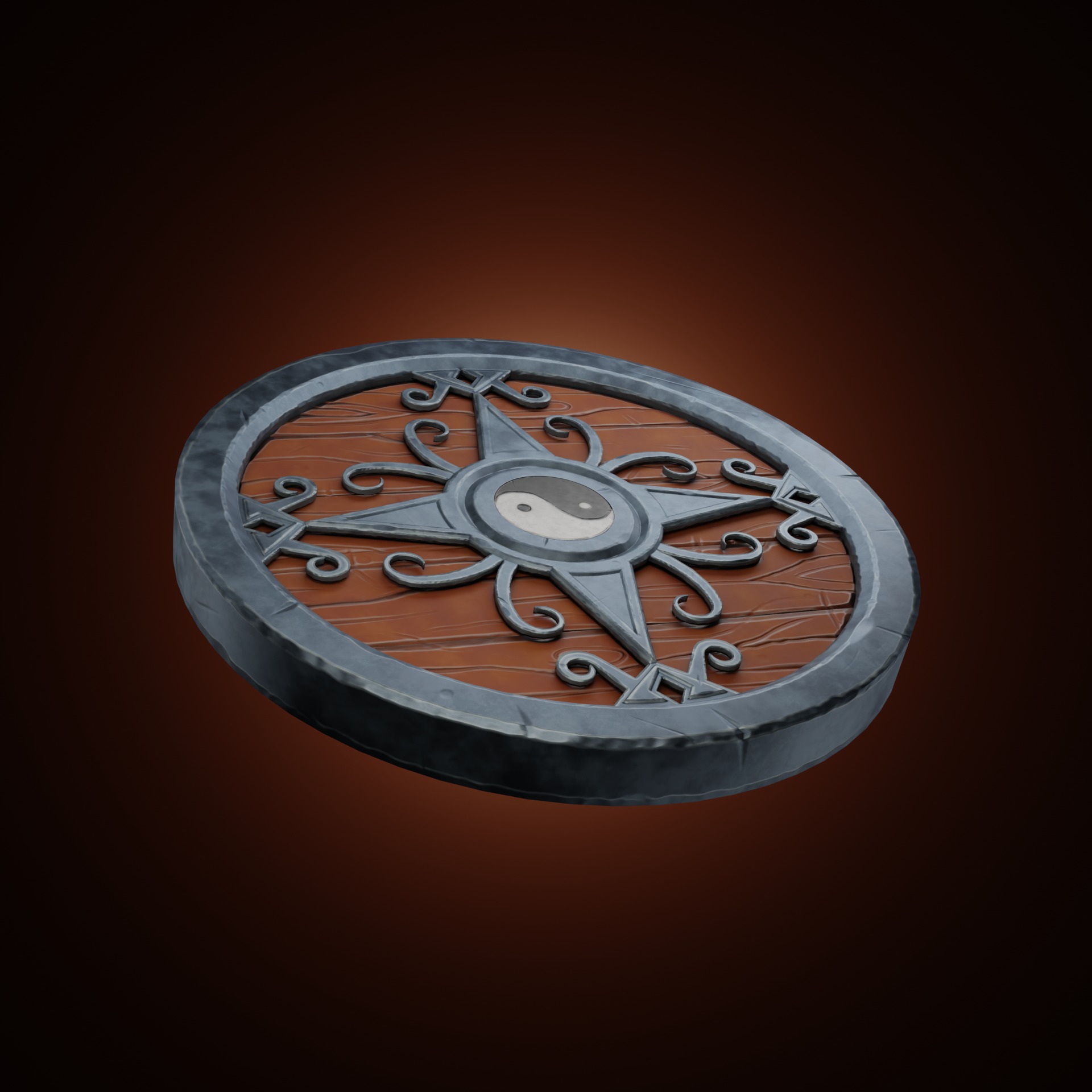 Stylized Medieval Shield Low-poly 3D model_2