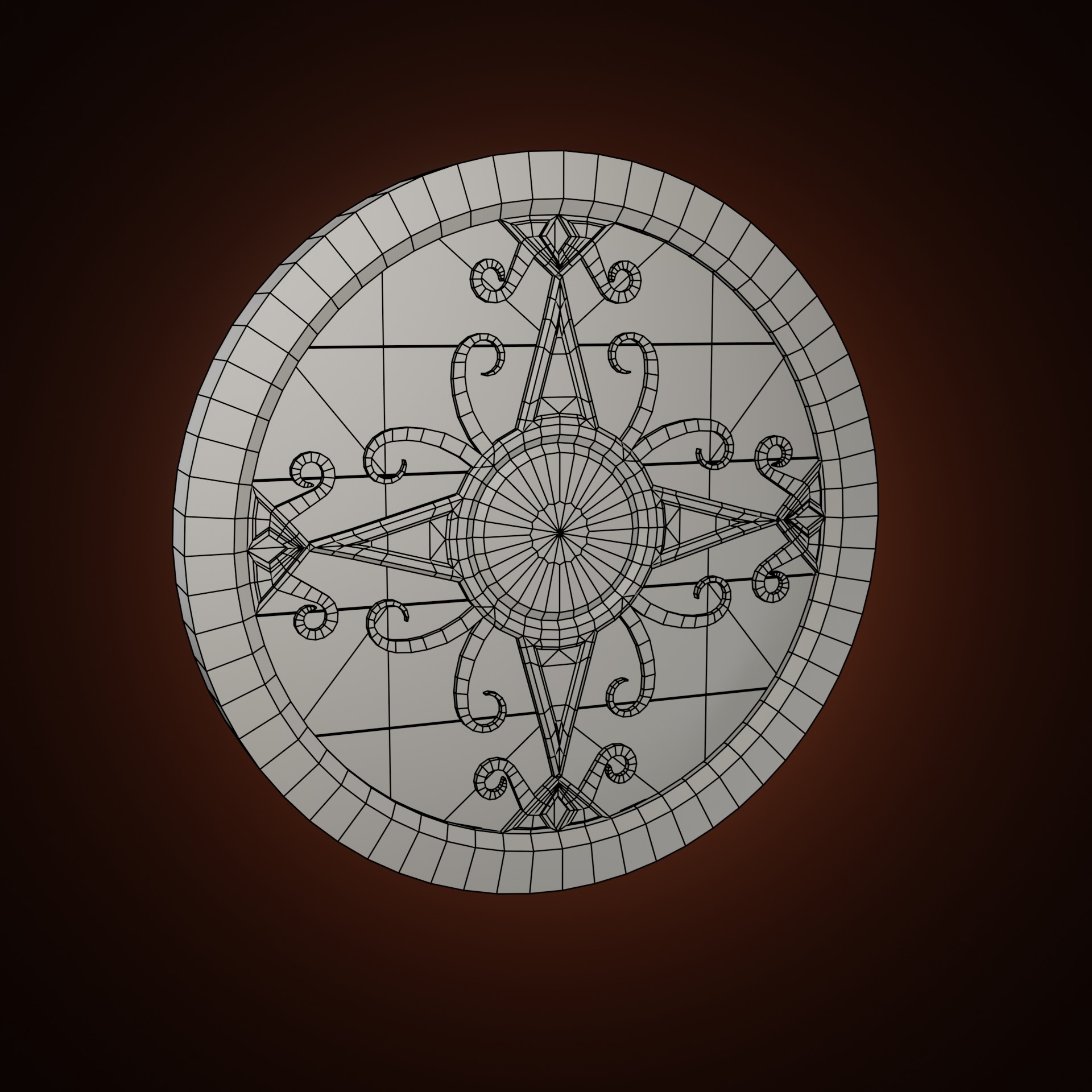 Stylized Medieval Shield Low-poly 3D model_4