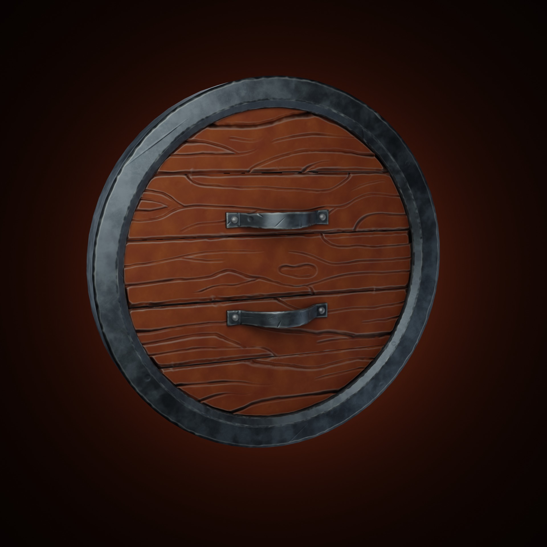 Stylized Medieval Shield Low-poly 3D model_3