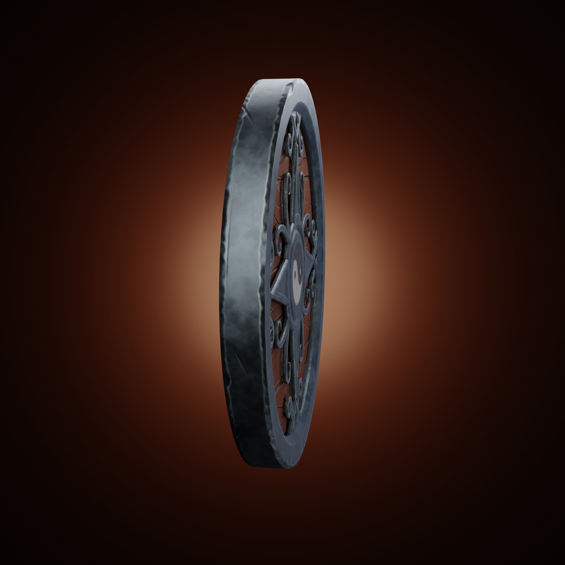 Stylized Medieval Shield Low-poly 3D model_1