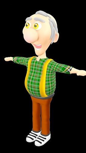 Old Man Stylized Low-poly 3D model