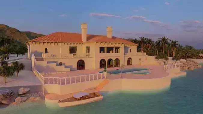 Casa Scene-villa-modern house 3D model