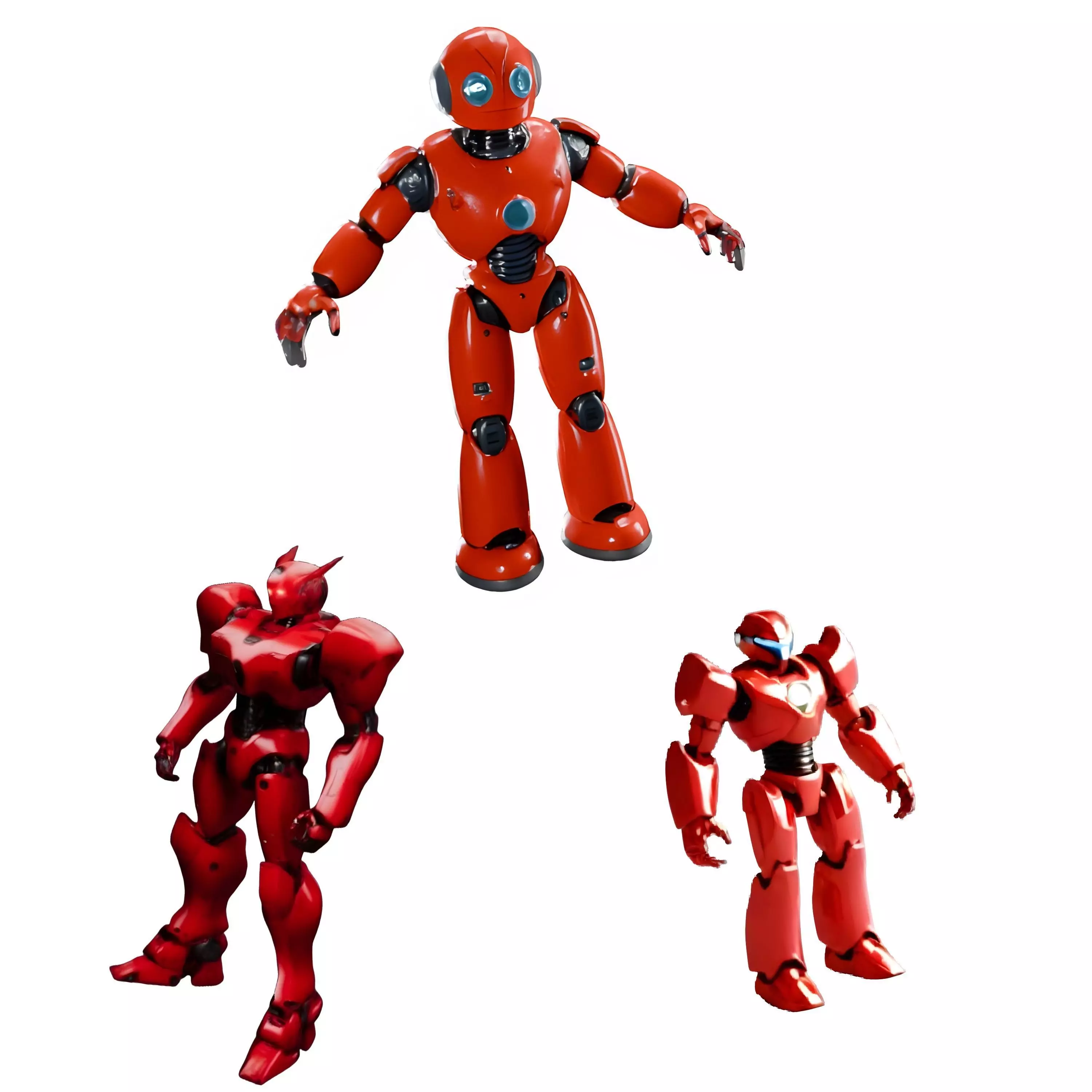 Red Mech Warriors Collection 3D print model_0