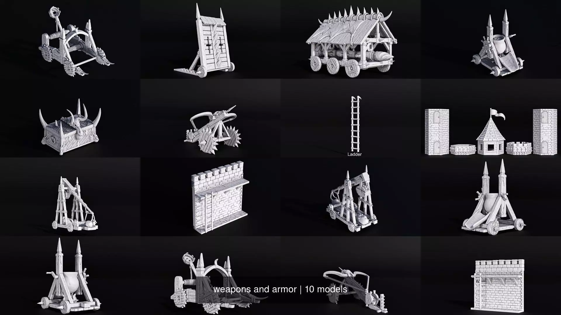 weapons and armor 3D Model Collection_1