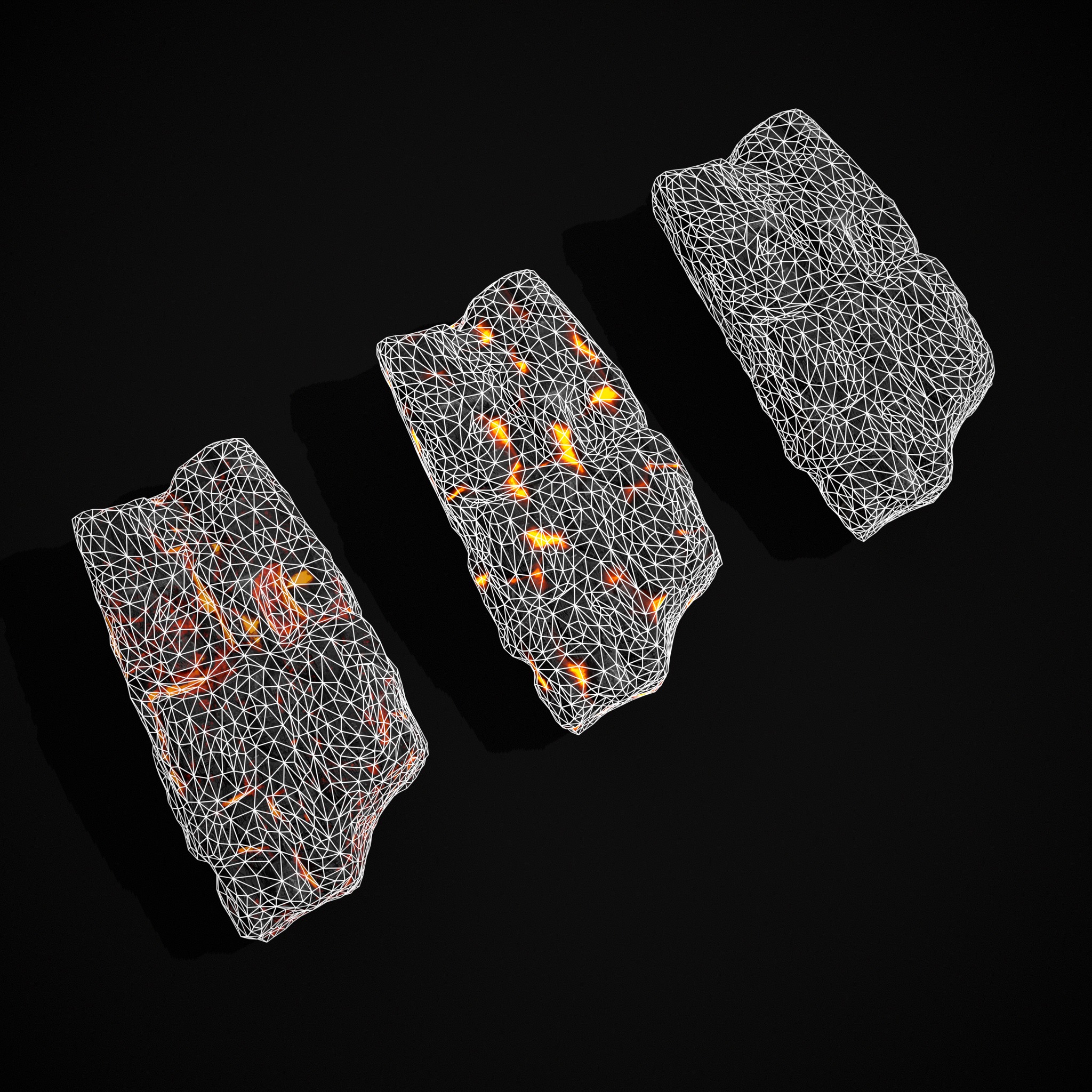Wood Burnt Coals Low-poly 3D model_28