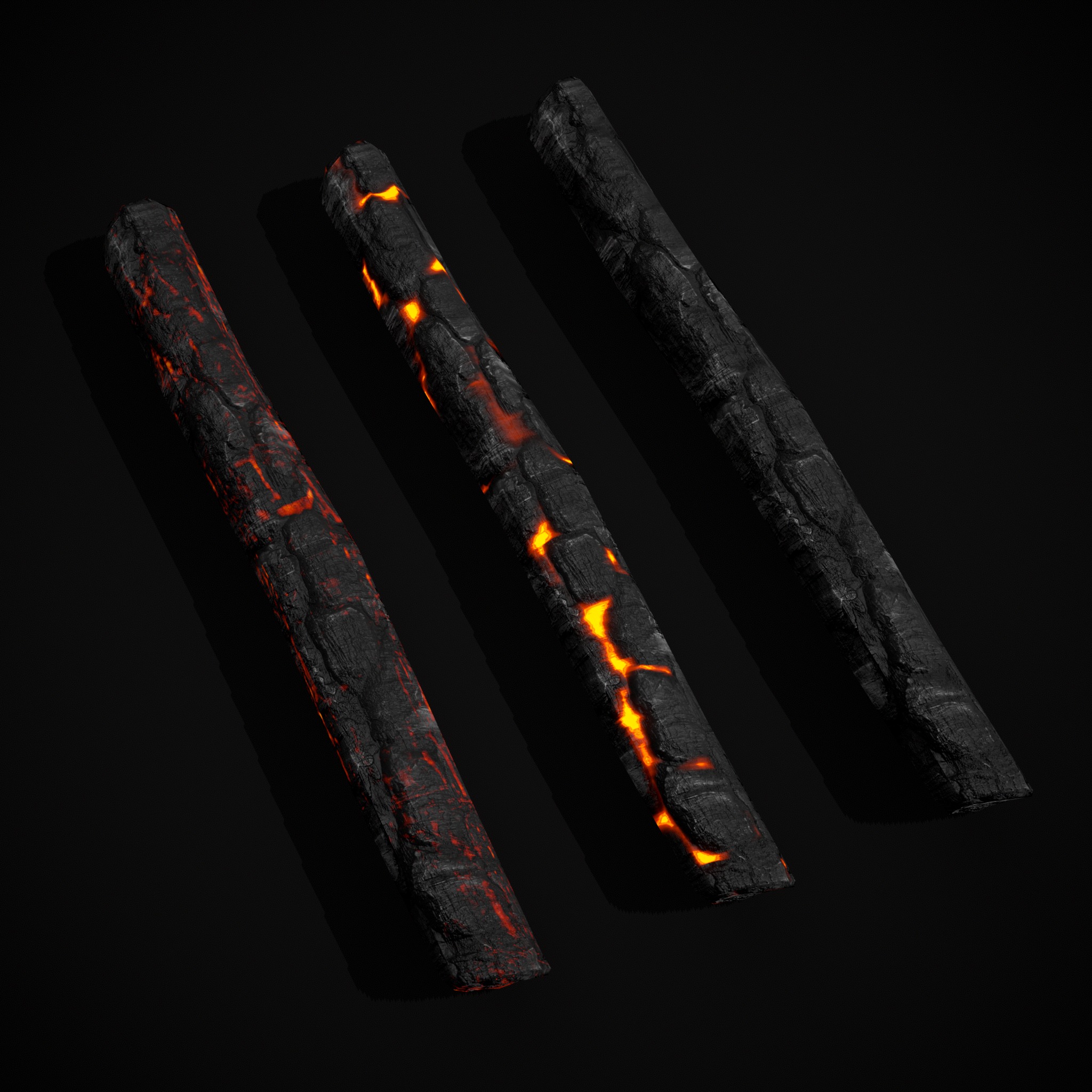 Wood Burnt Coals Low-poly 3D model_23