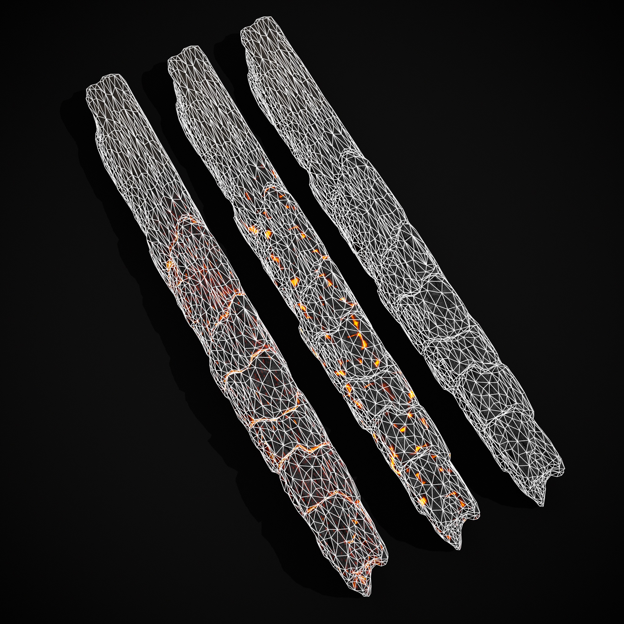 Wood Burnt Coals Low-poly 3D model_22