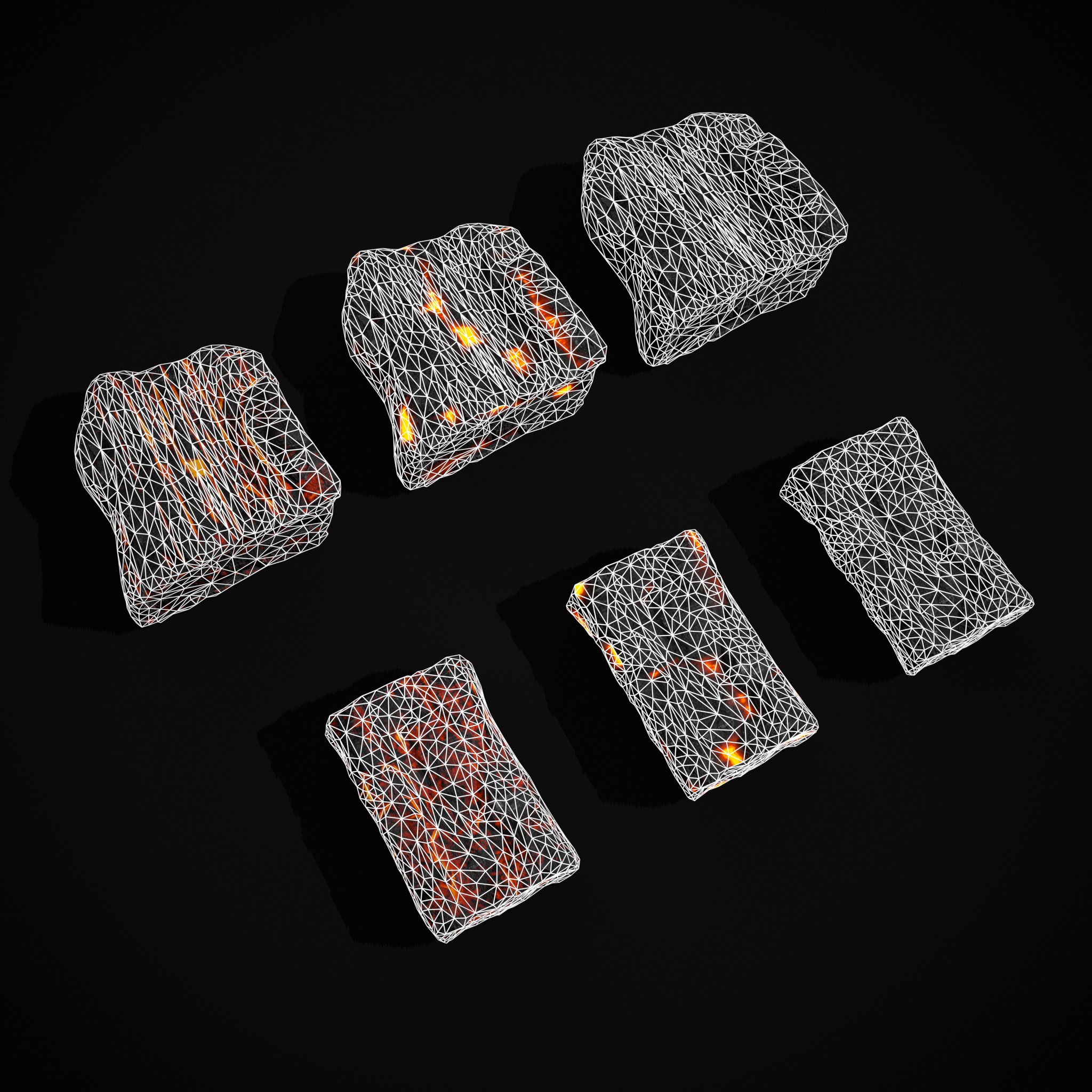 Wood Burnt Coals Low-poly 3D model_26