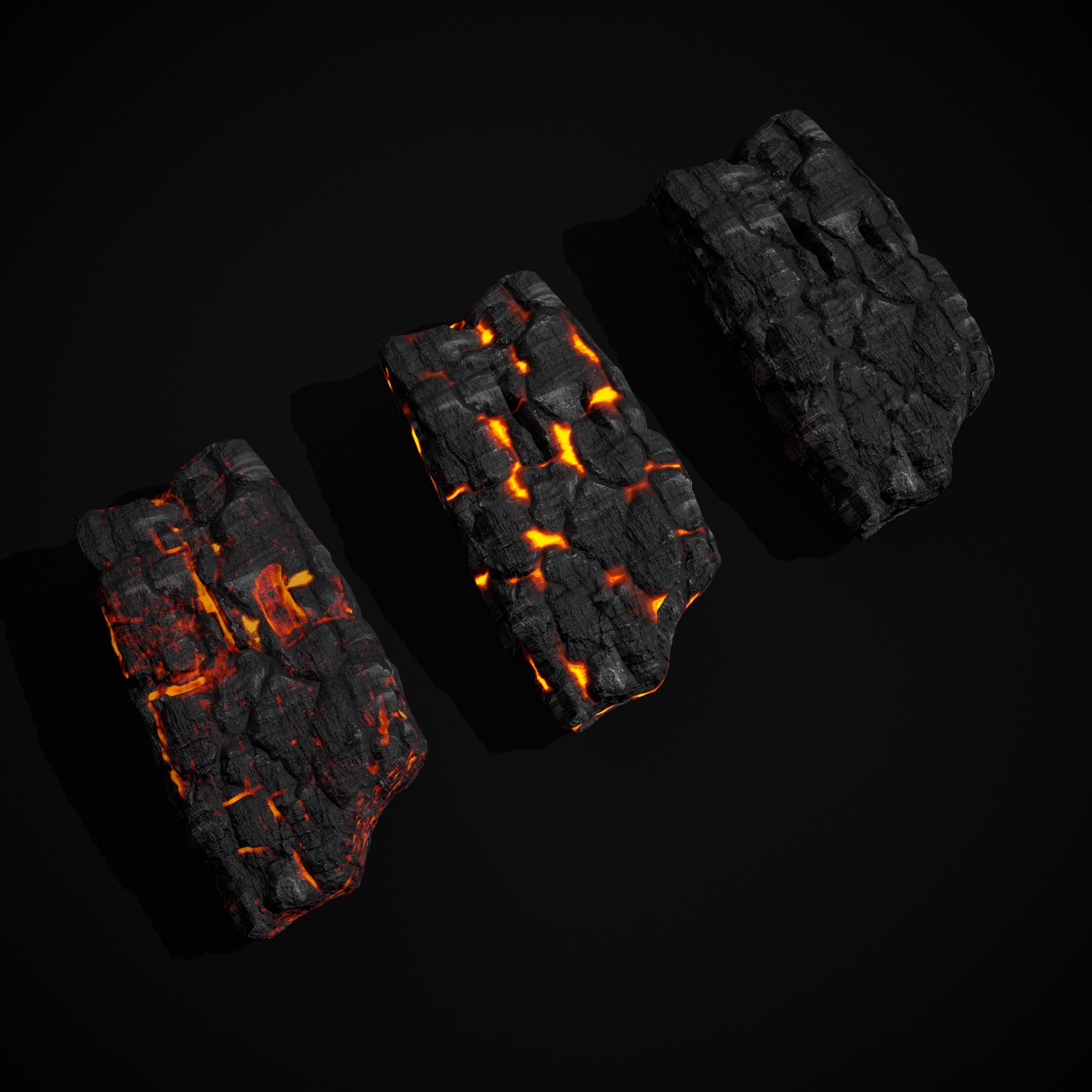 Wood Burnt Coals Low-poly 3D model_27