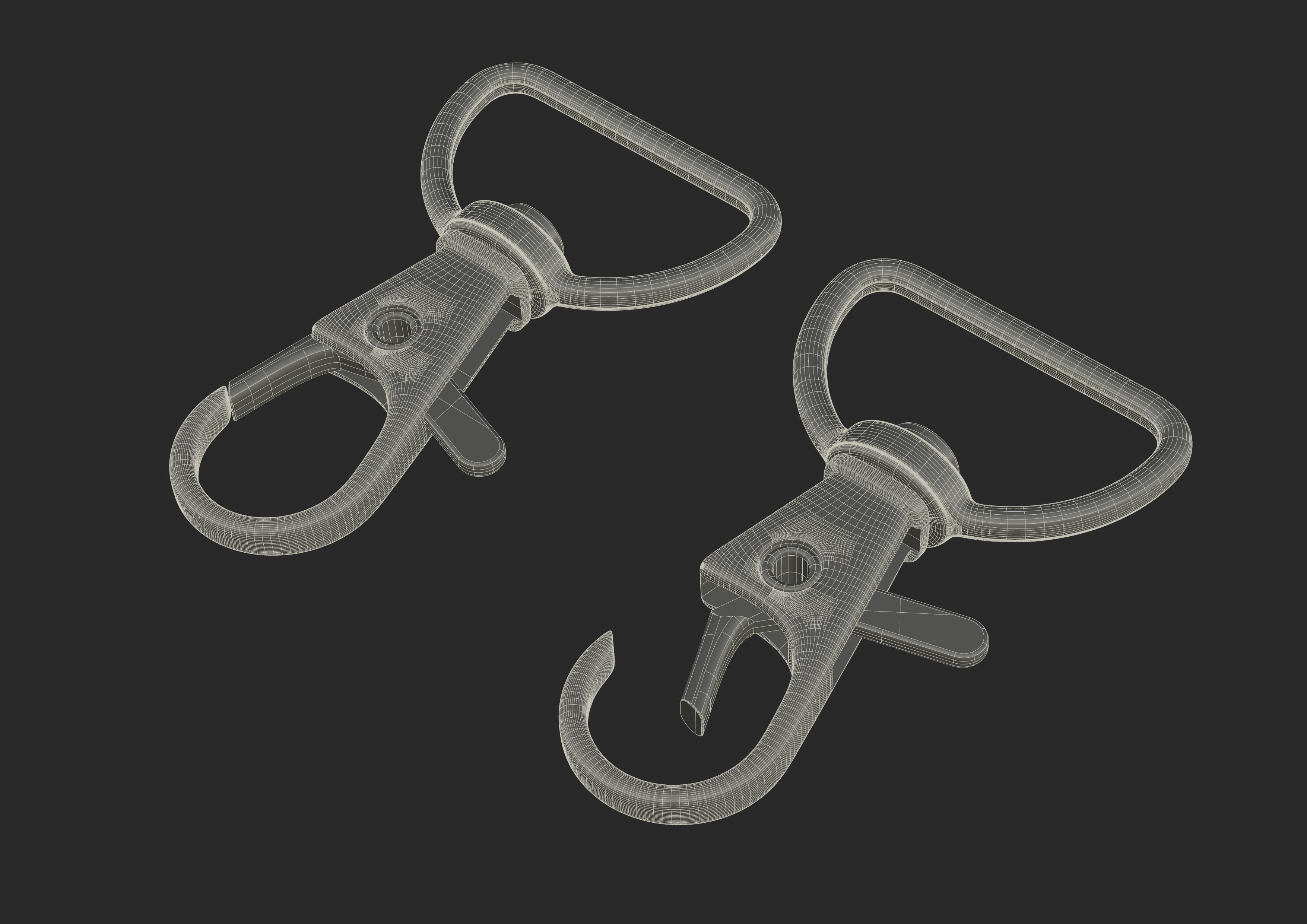 Small Hook Lanyard Clip Low-poly 3D model_8