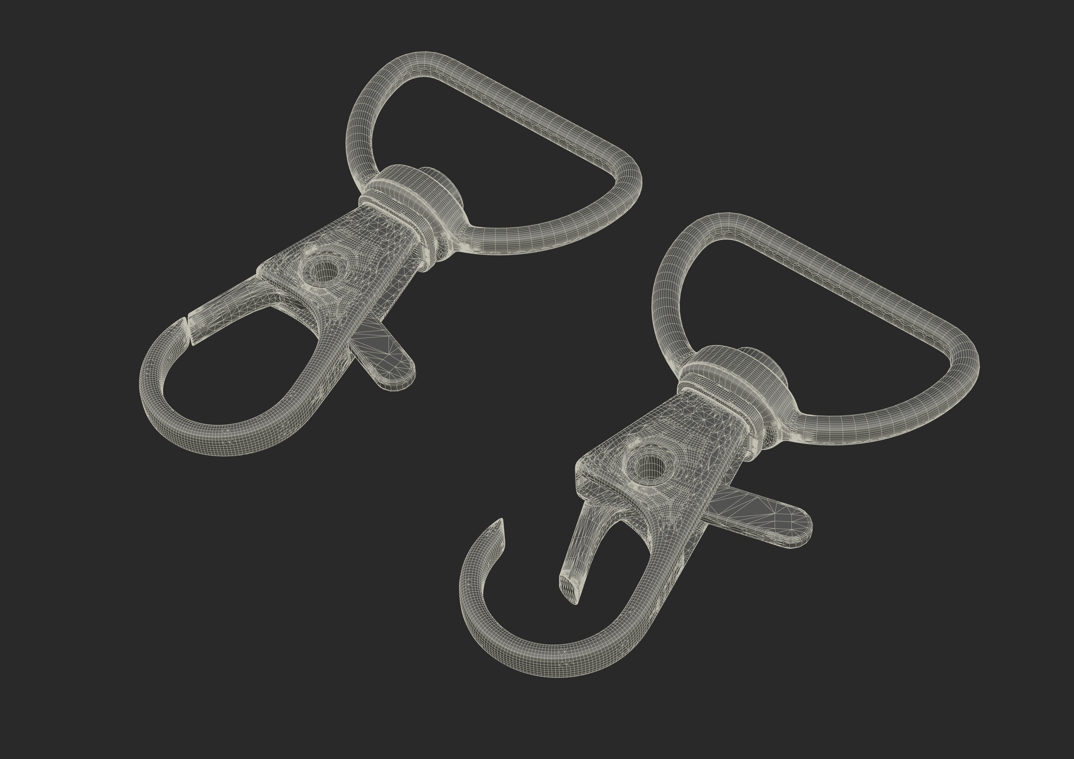 Small Hook Lanyard Clip Low-poly 3D model_7