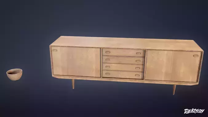 MOTEL - Dresser Short 01 - LOW POLY AND NANITE Low-poly 3D model