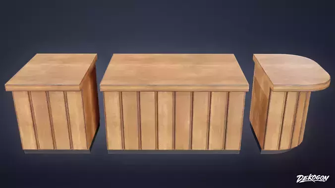 MOTEL - Hotel Desk 01 - LOW POLY AND NANITE Low-poly 3D model