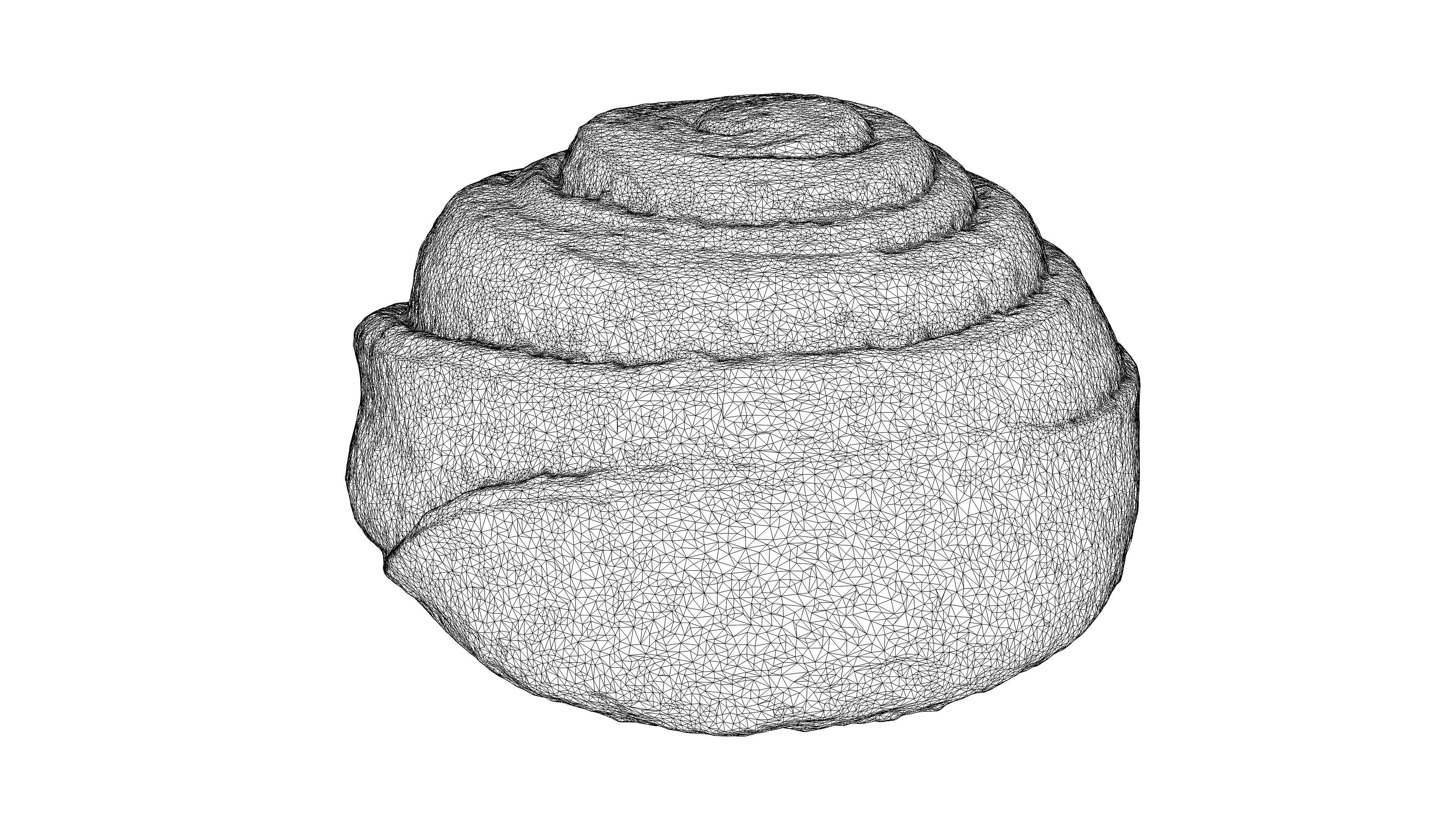 Photorealistic 3D scan of sweet bun Low-poly 3D model_20