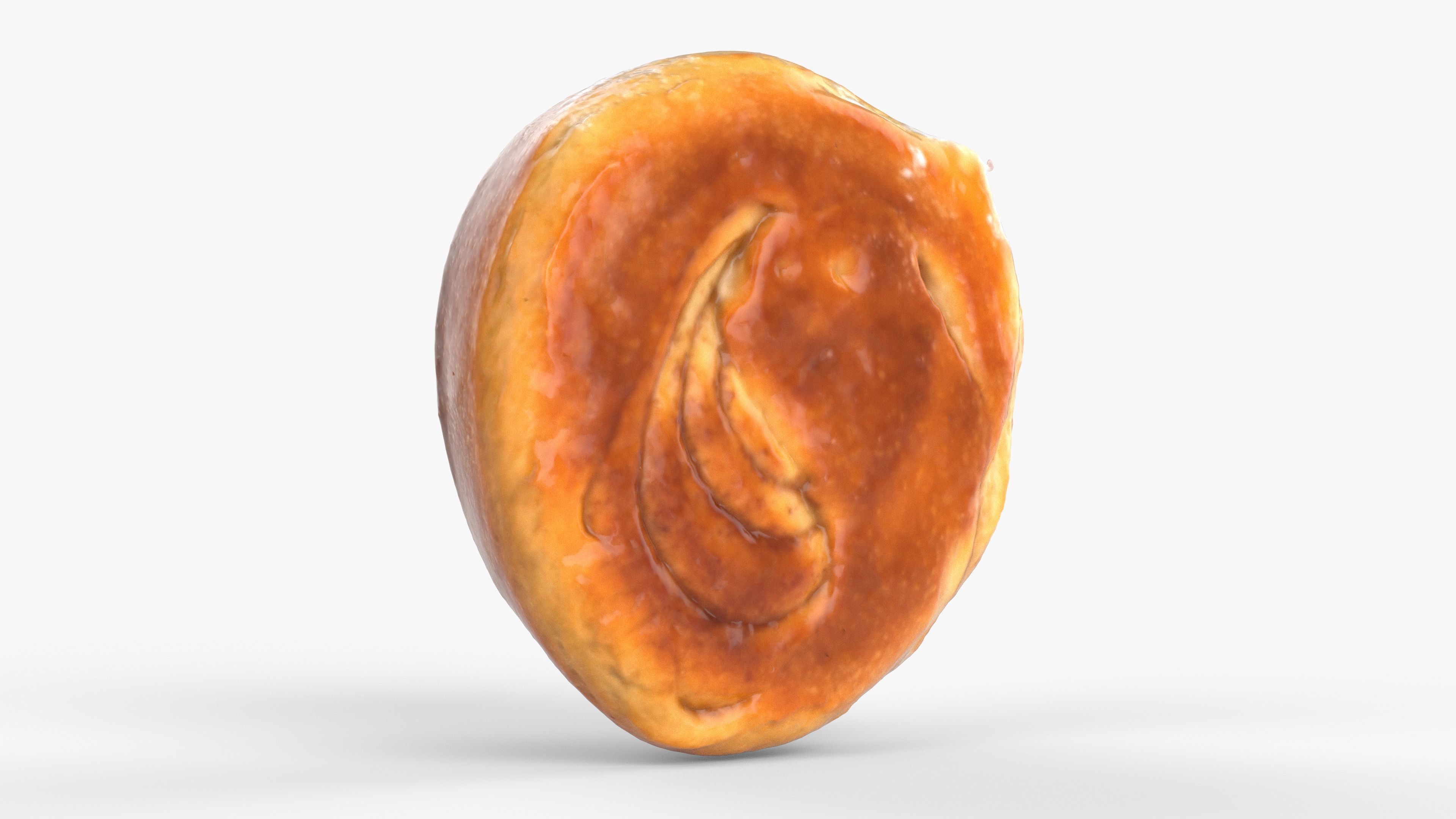 Photorealistic 3D scan of sweet bun Low-poly 3D model_11