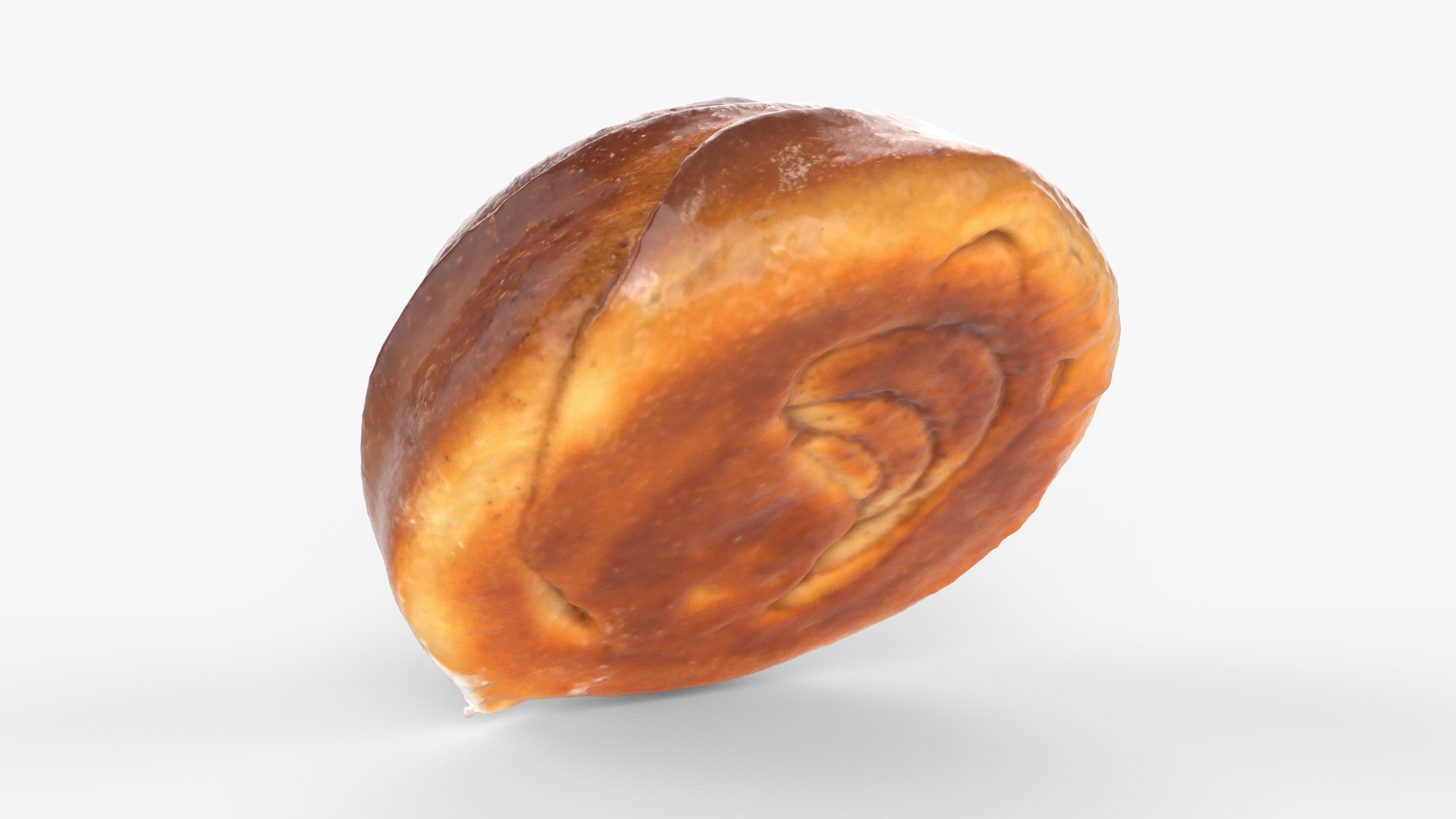 Photorealistic 3D scan of sweet bun Low-poly 3D model_8
