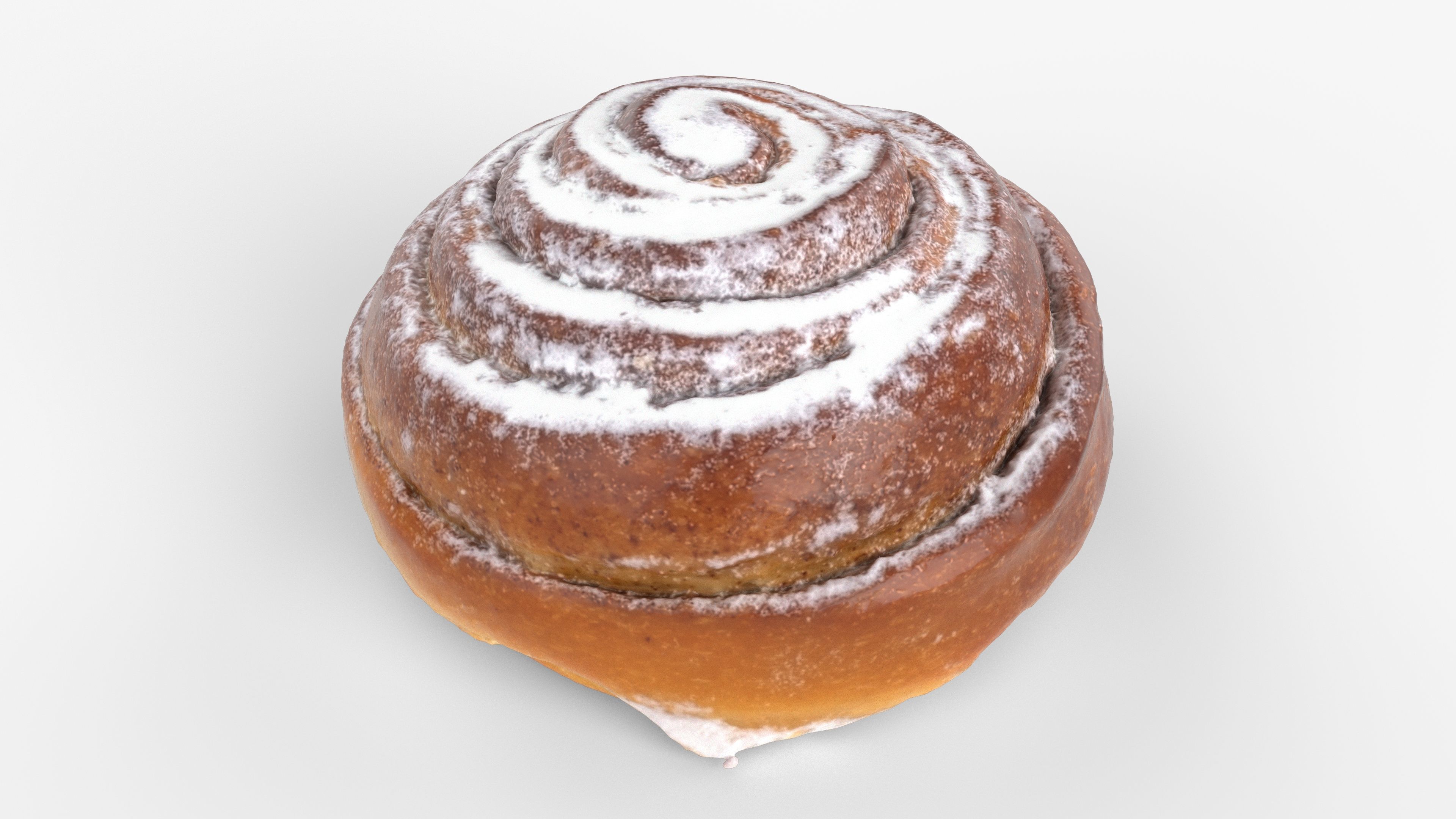 Photorealistic 3D scan of sweet bun Low-poly 3D model_9