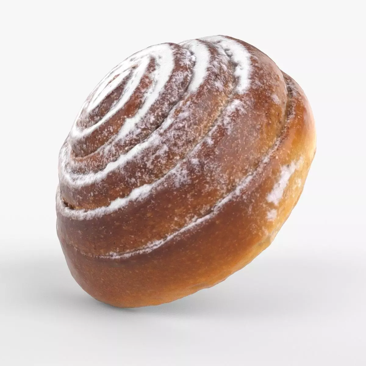Photorealistic 3D scan of sweet bun Low-poly 3D model_0