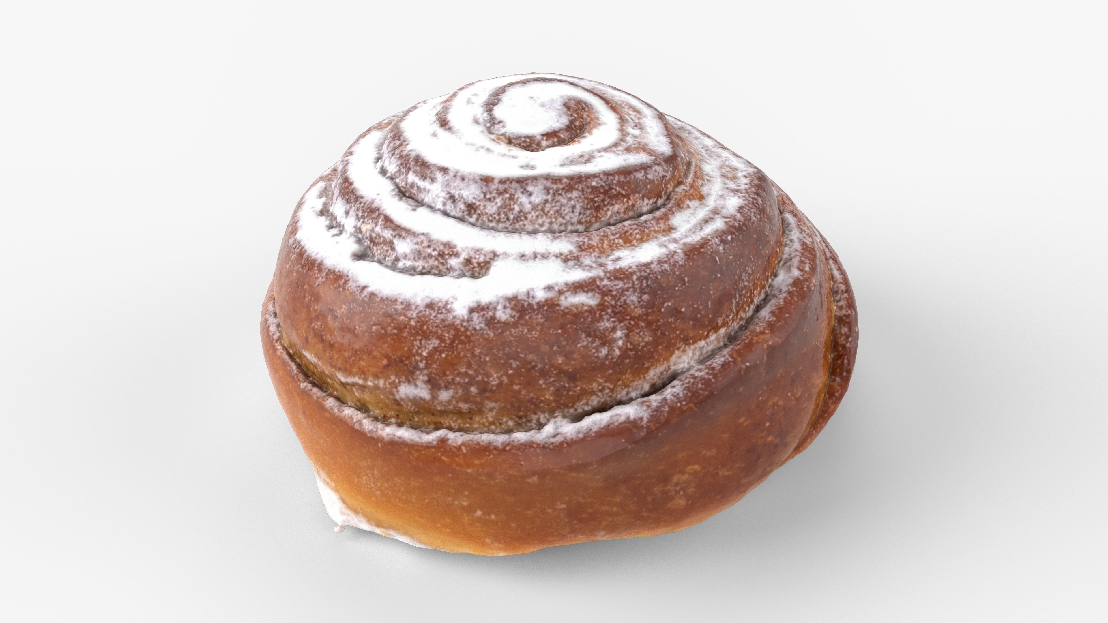 Photorealistic 3D scan of sweet bun Low-poly 3D model_1