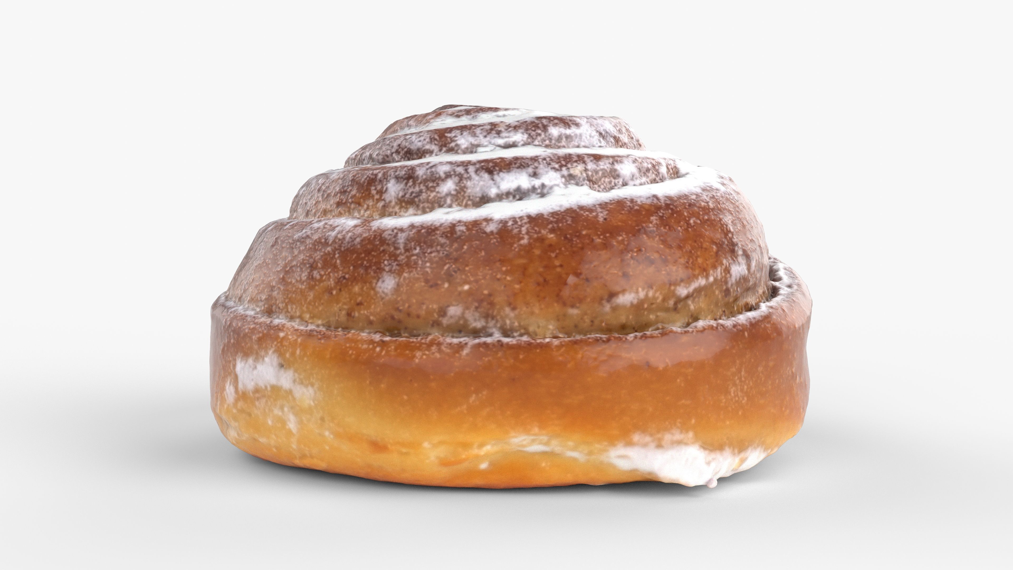 Photorealistic 3D scan of sweet bun Low-poly 3D model_2