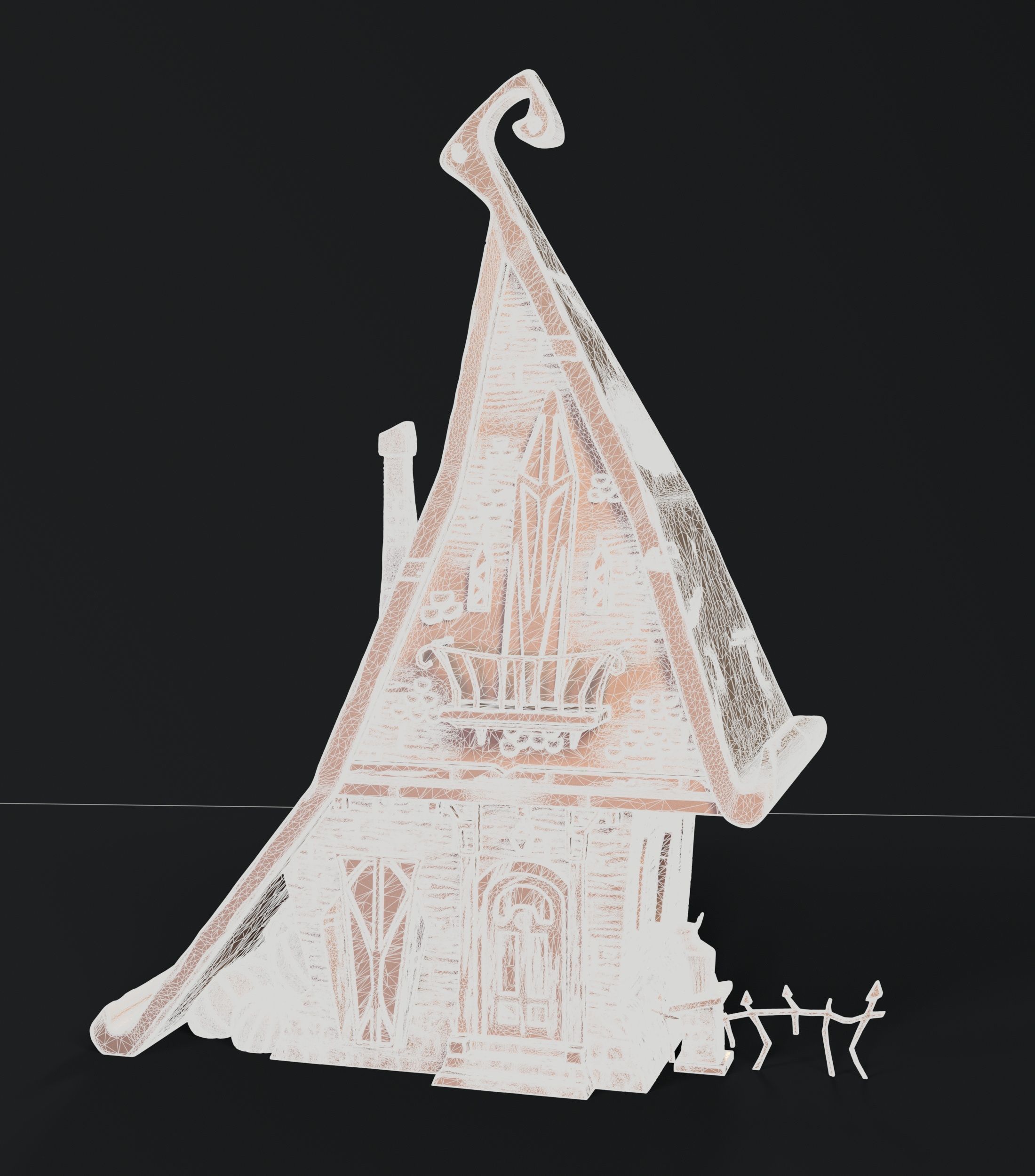 cartoon house for Halloween 3D print model_8
