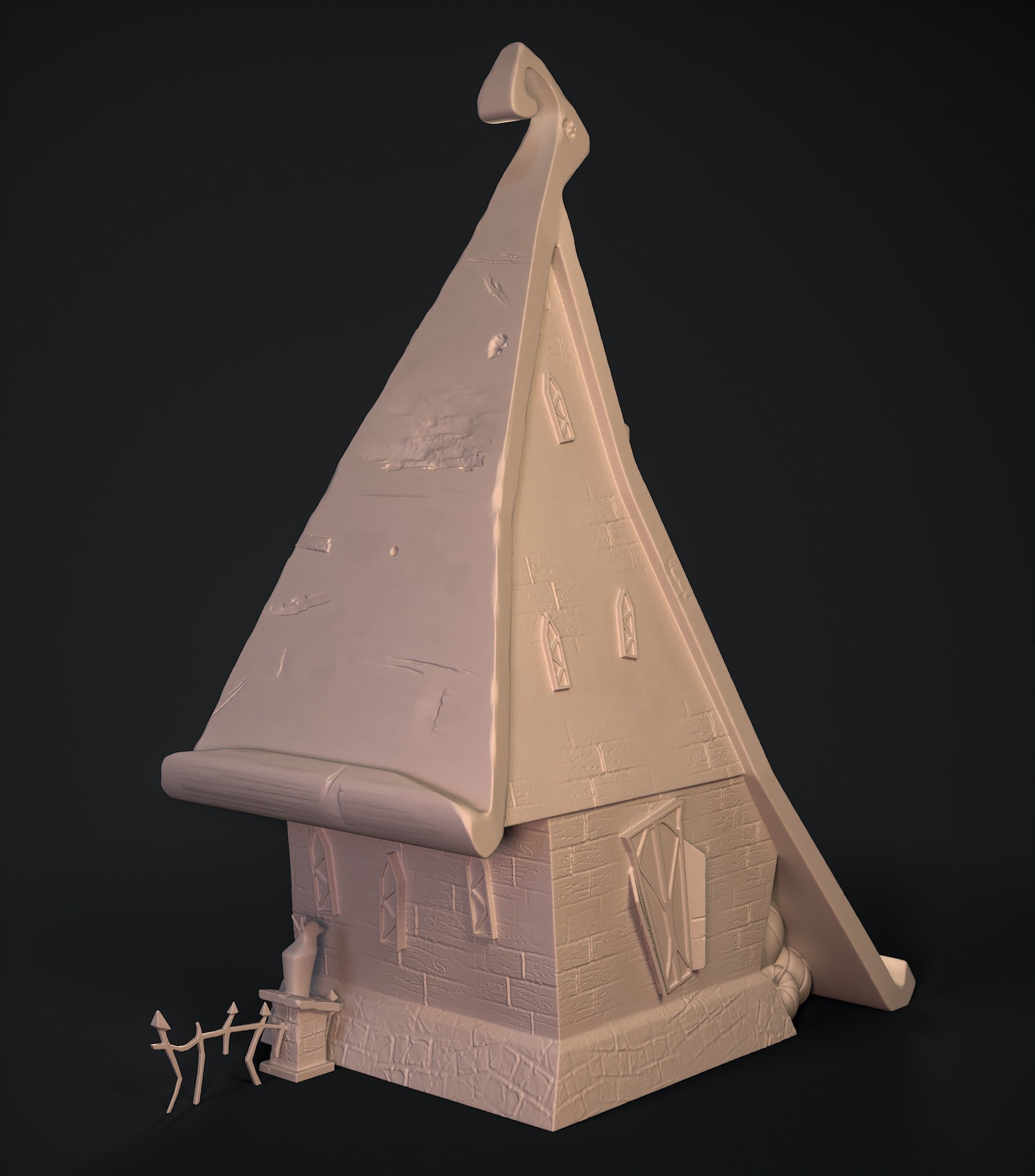 cartoon house for Halloween 3D print model_4