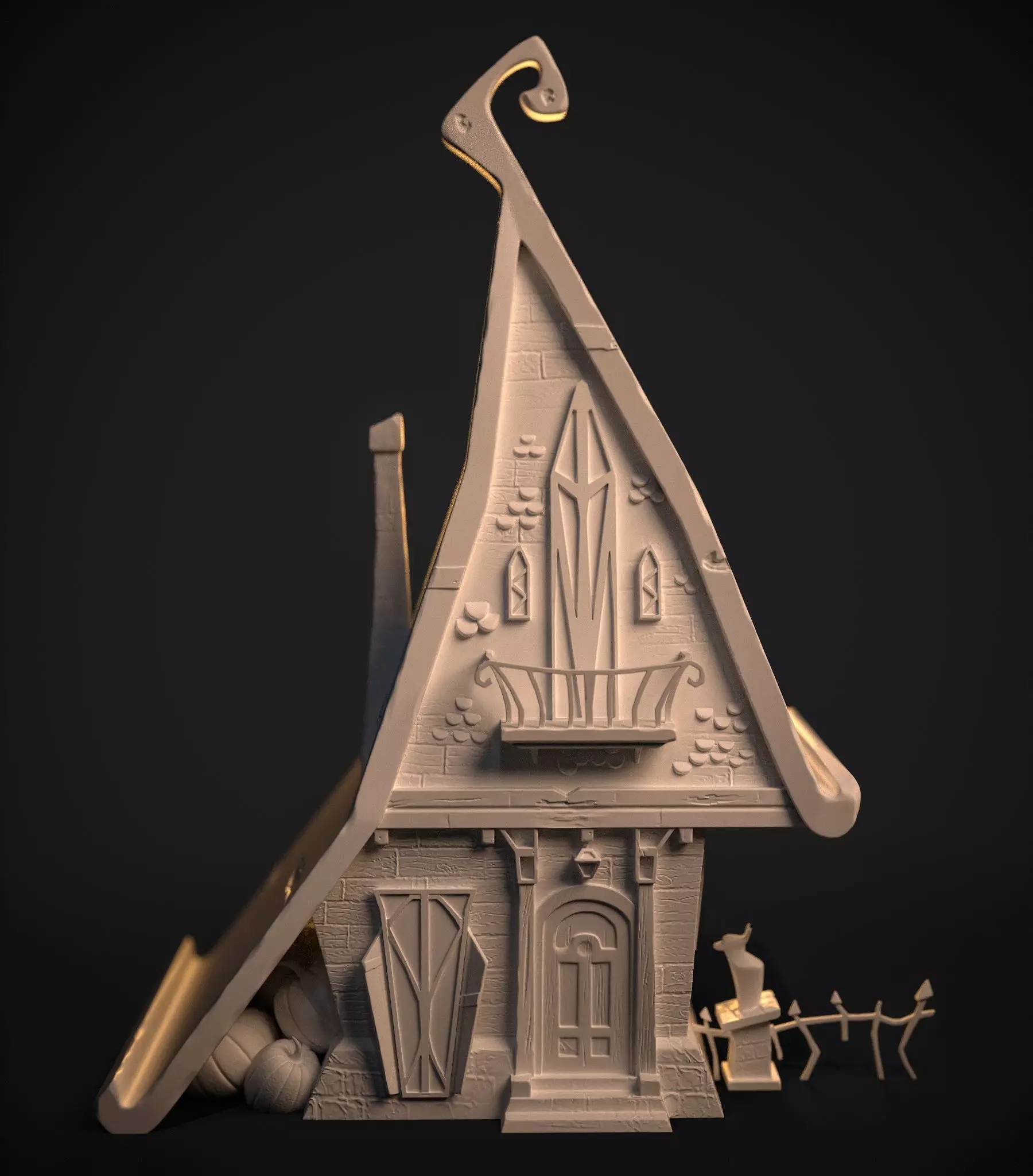 cartoon house for Halloween 3D print model_0