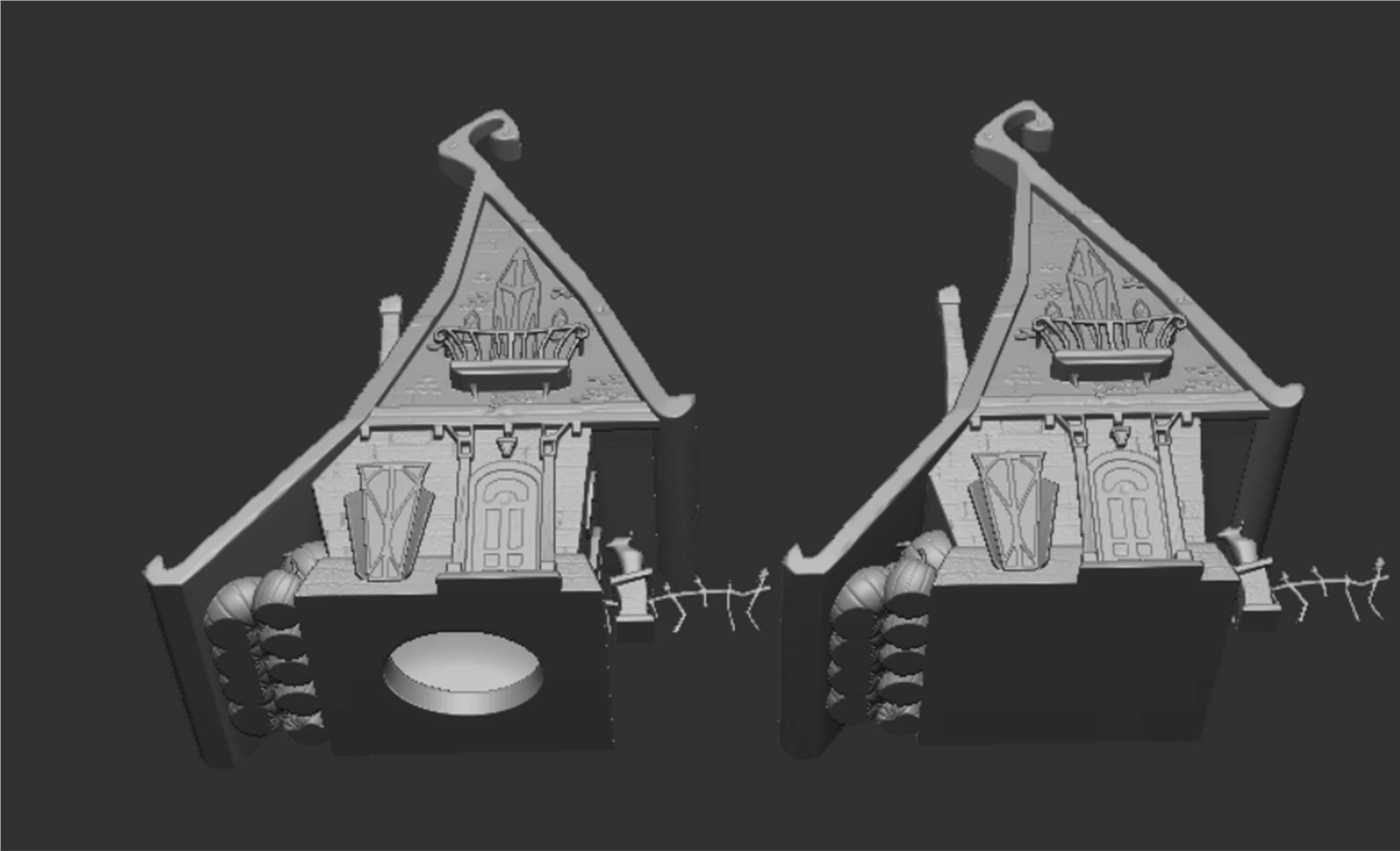 cartoon house for Halloween 3D print model_7