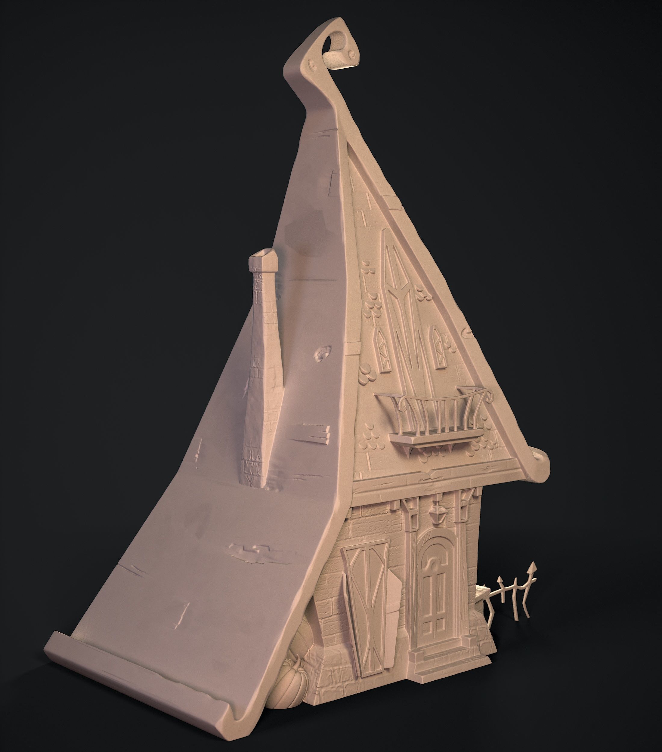 cartoon house for Halloween 3D print model_6