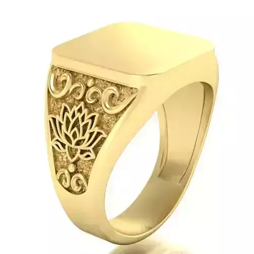 mens  ring for engraving   lotus   