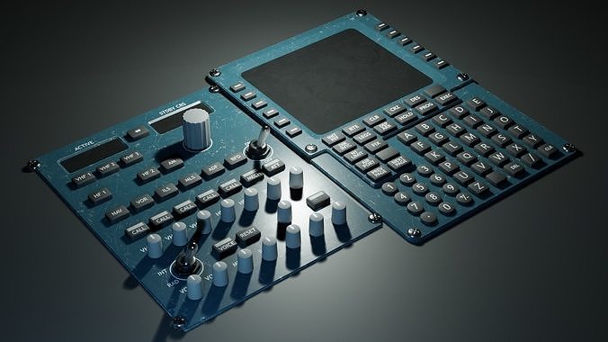 Airplane Radio panel and Flight Managment Computer low-poly Low-poly 3D model