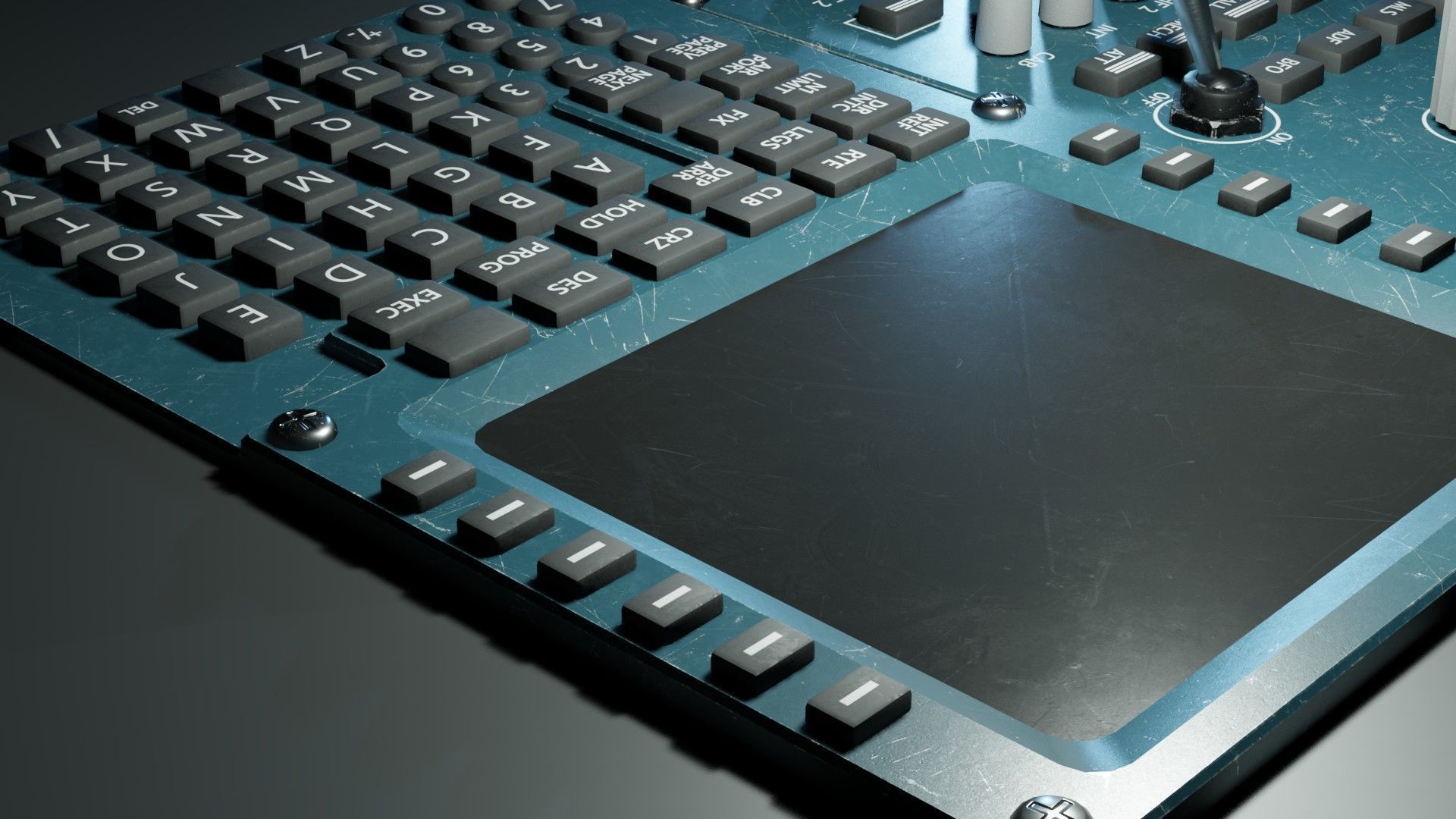 Airplane Radio panel and Flight Managment Computer low-poly Low-poly 3D model_3