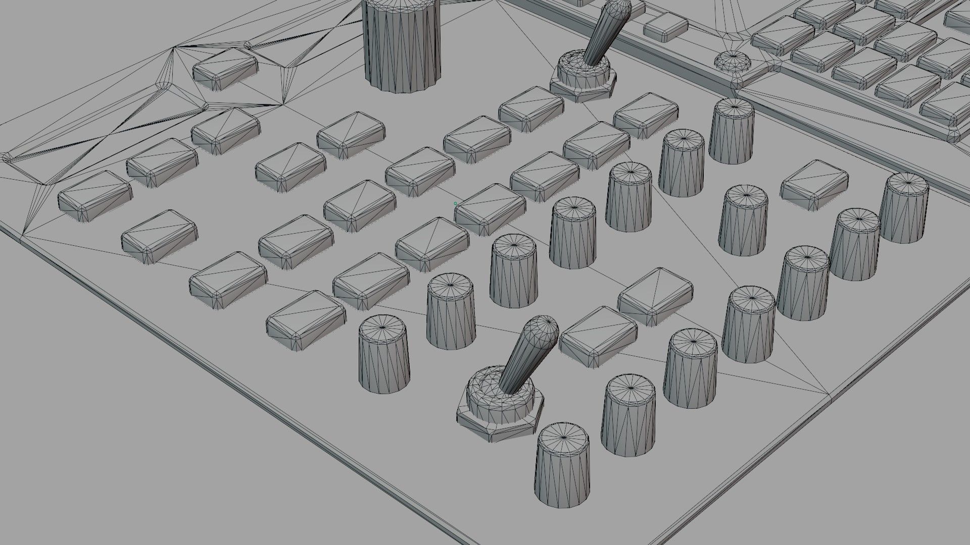 Airplane Radio panel and Flight Managment Computer low-poly Low-poly 3D model_7