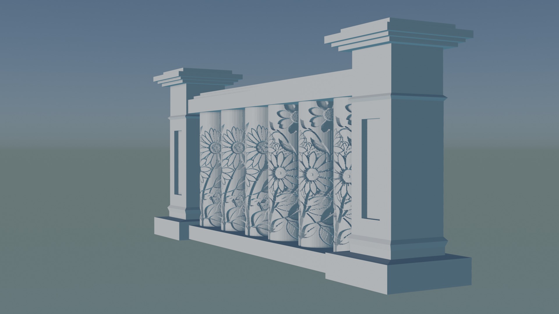 Balustrade 3D print model_1