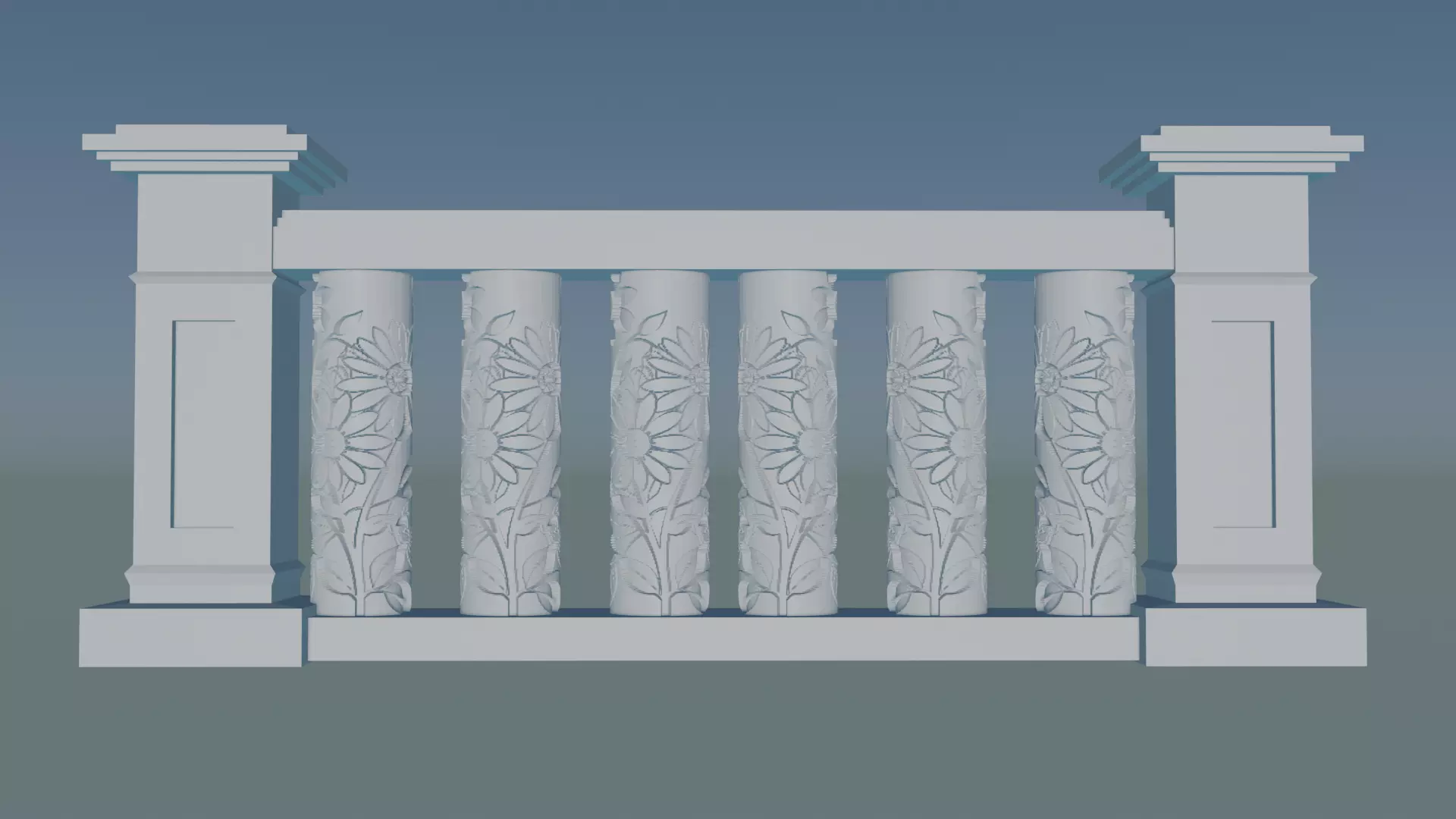Balustrade 3D print model_0