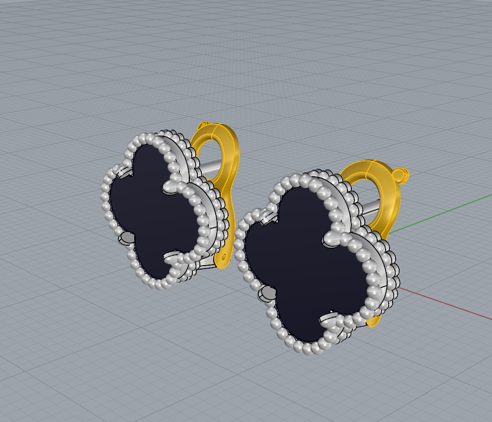 Earrings Van Cleef Alhambra ORIGINAL 3D print model_4