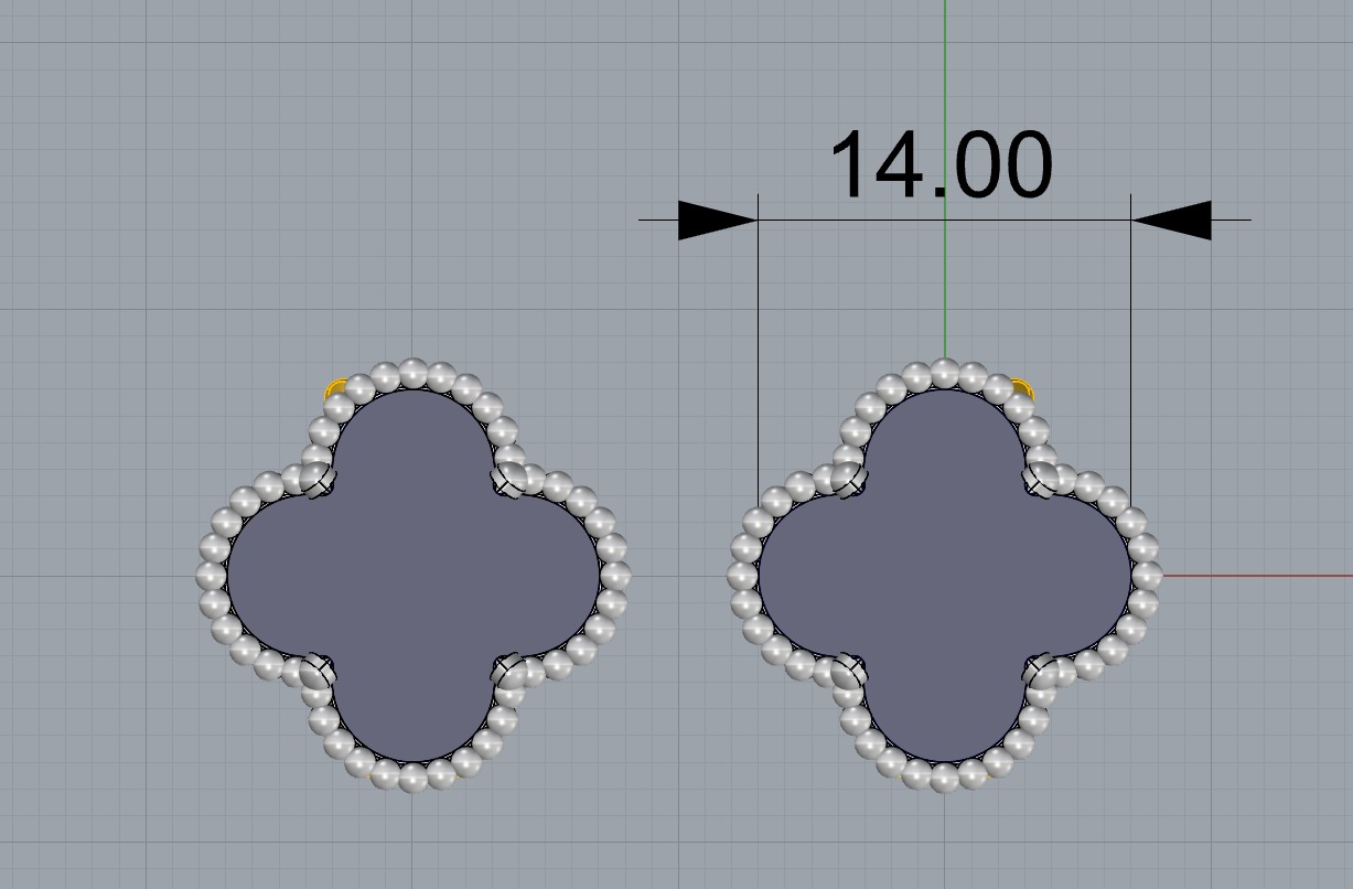 Earrings Van Cleef Alhambra ORIGINAL 3D print model_2