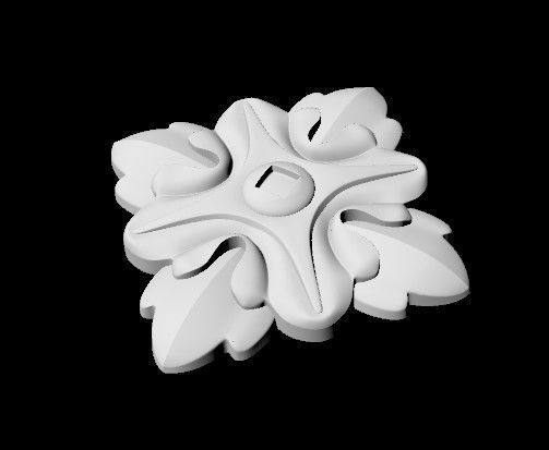 Central decor ornament for furniture 3D model_2