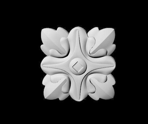 Central decor ornament for furniture 3D model_4