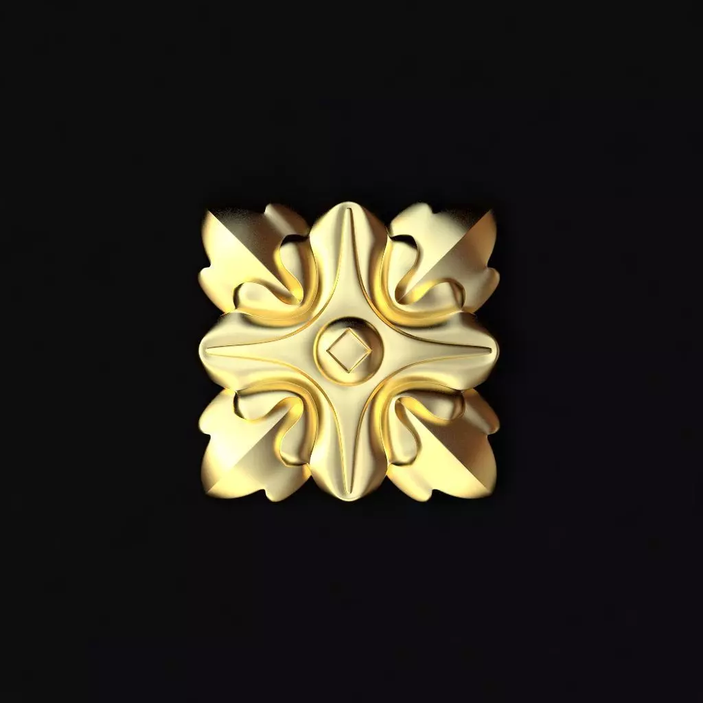 Central decor ornament for furniture 3D model_0